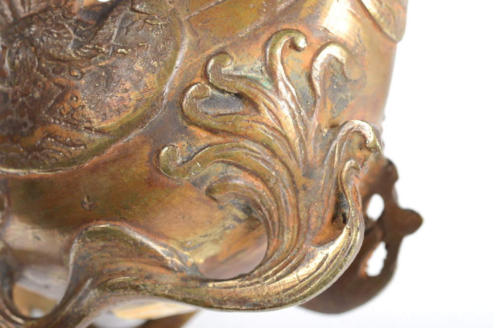 Antique Chinese Brass Dragon Incense Burner EBTH