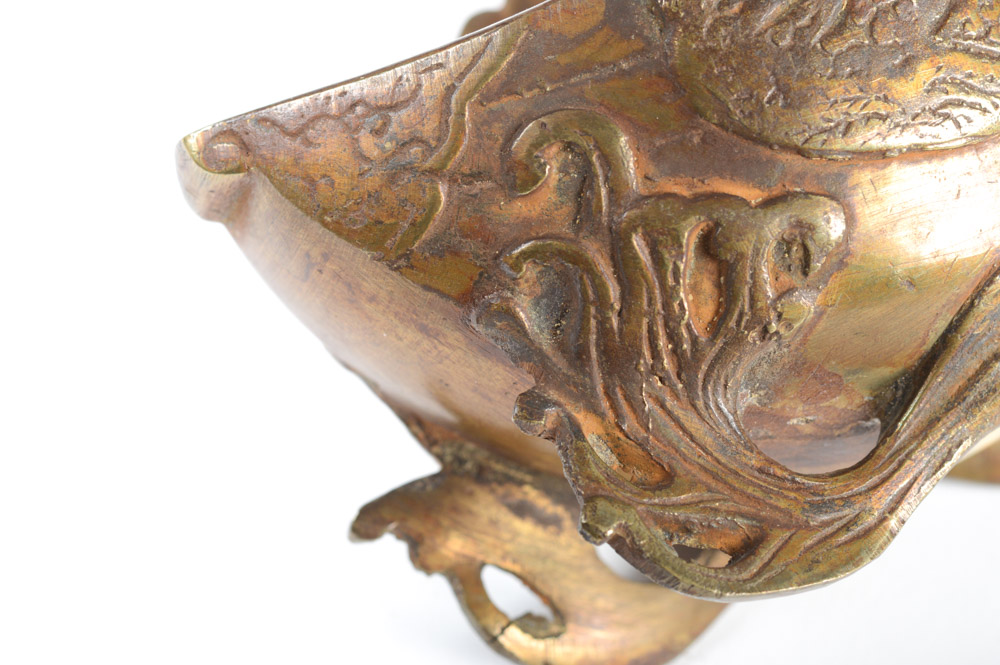 Antique Chinese Brass Dragon Incense Burner EBTH