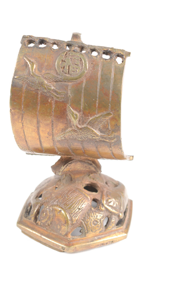 Antique Chinese Brass Dragon Incense Burner EBTH