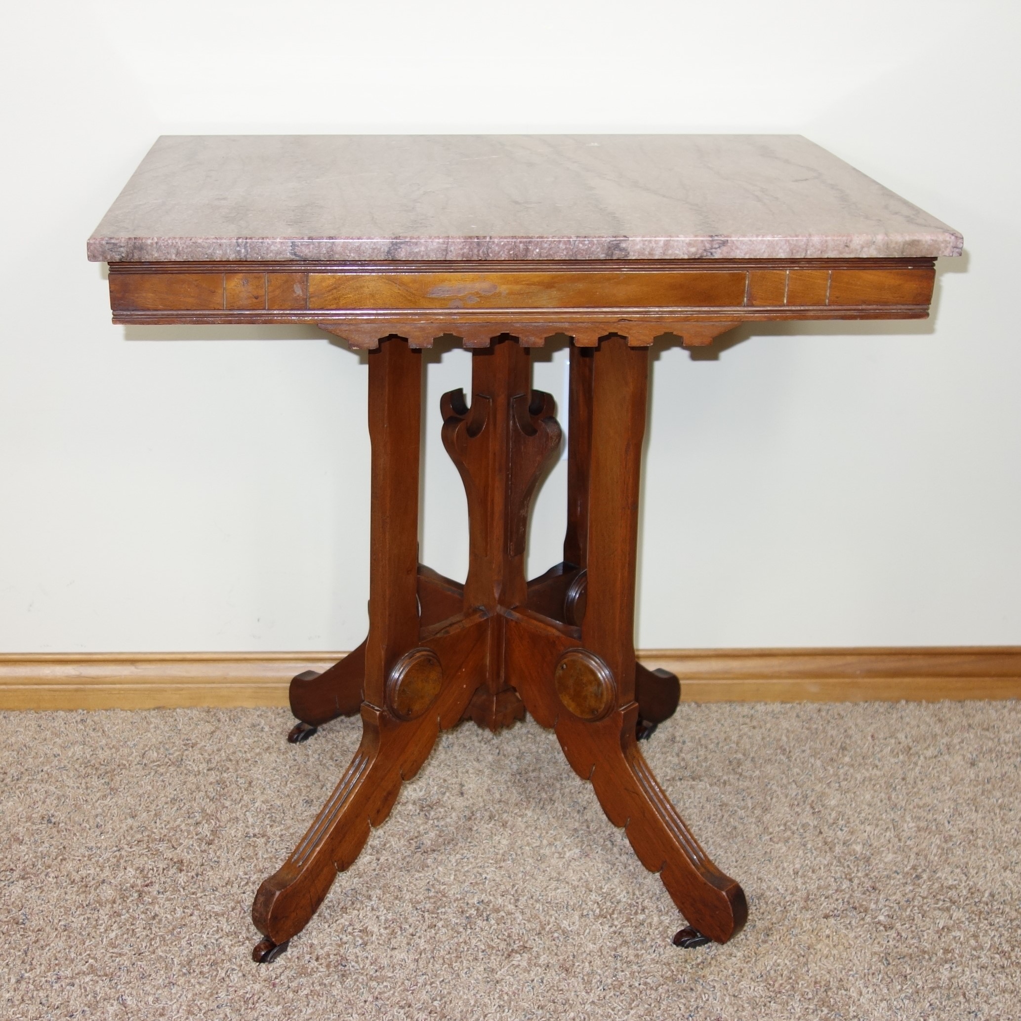 Victorian Eastlake Marble Top Side Table EBTH