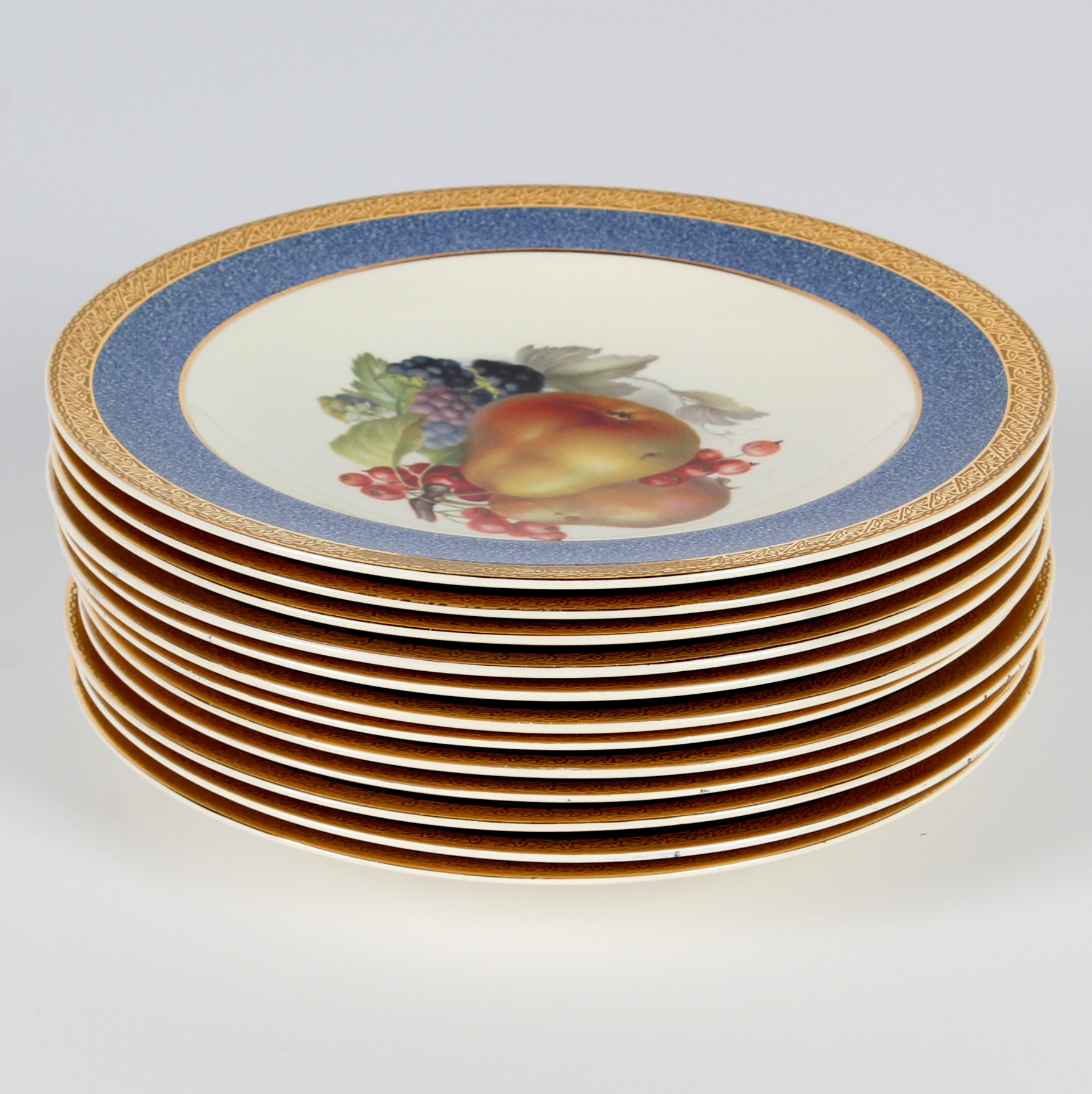 Set of Twelve Fruit Themed Plates from Crown Ducal EBTH