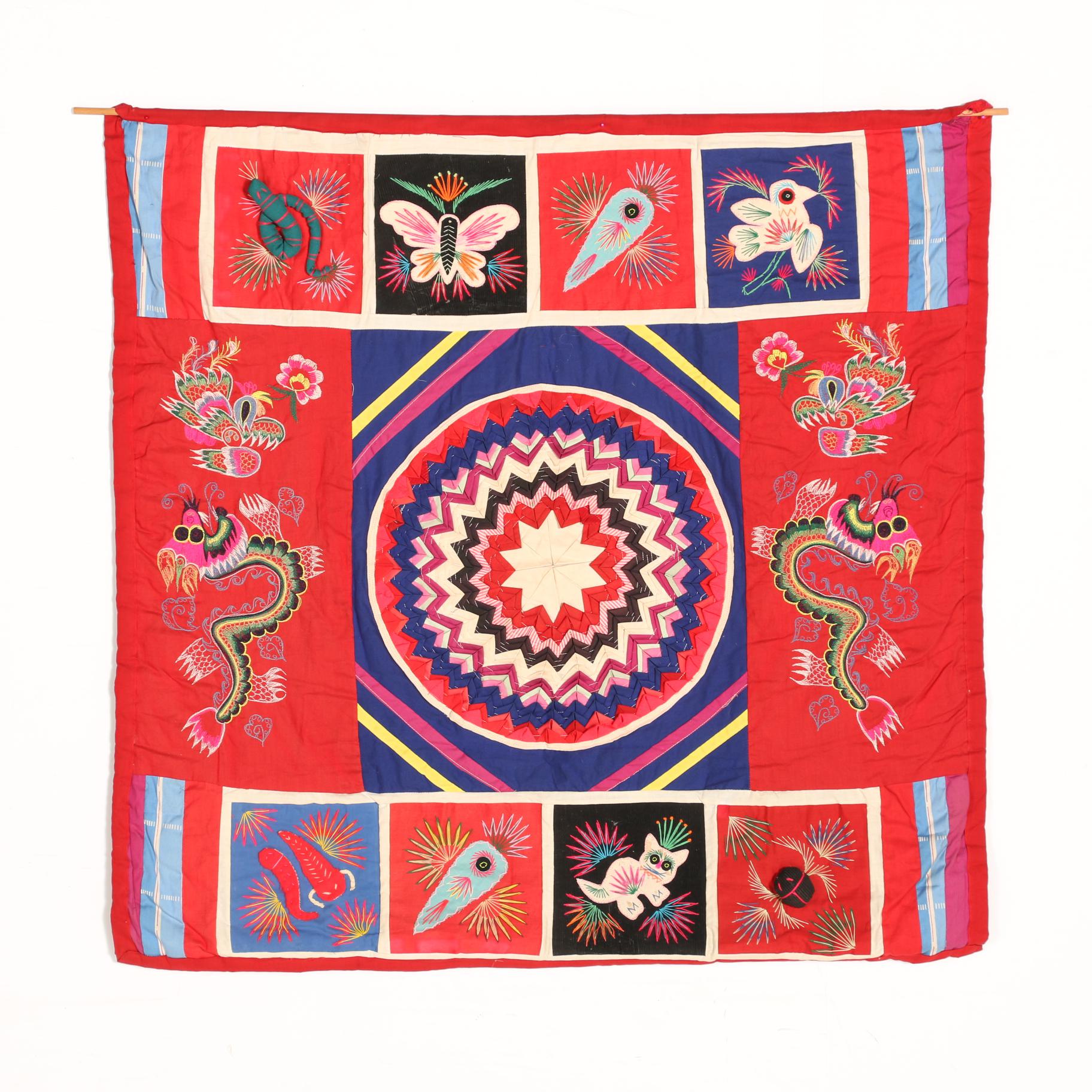 Folk Art Wall Hanging Tapestry EBTH