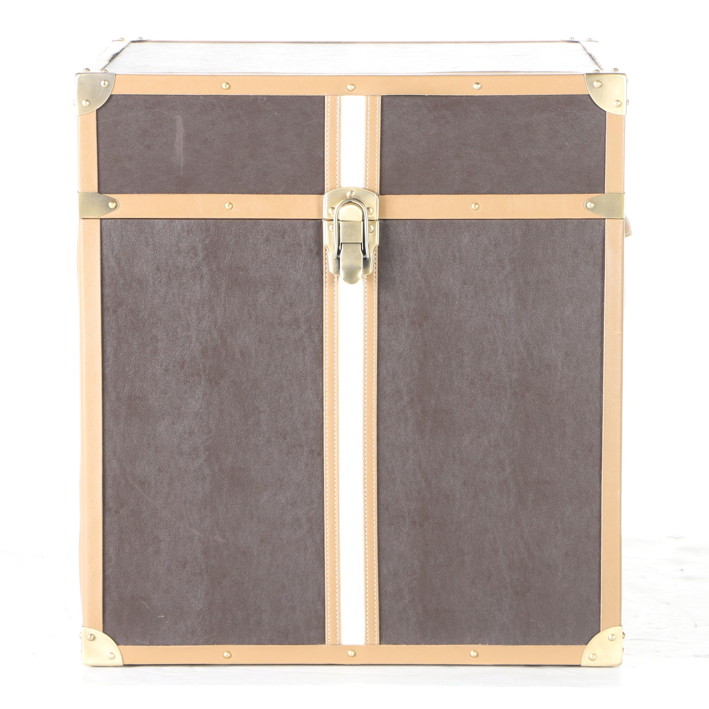 Contemporary Leather Storage Trunk EBTH