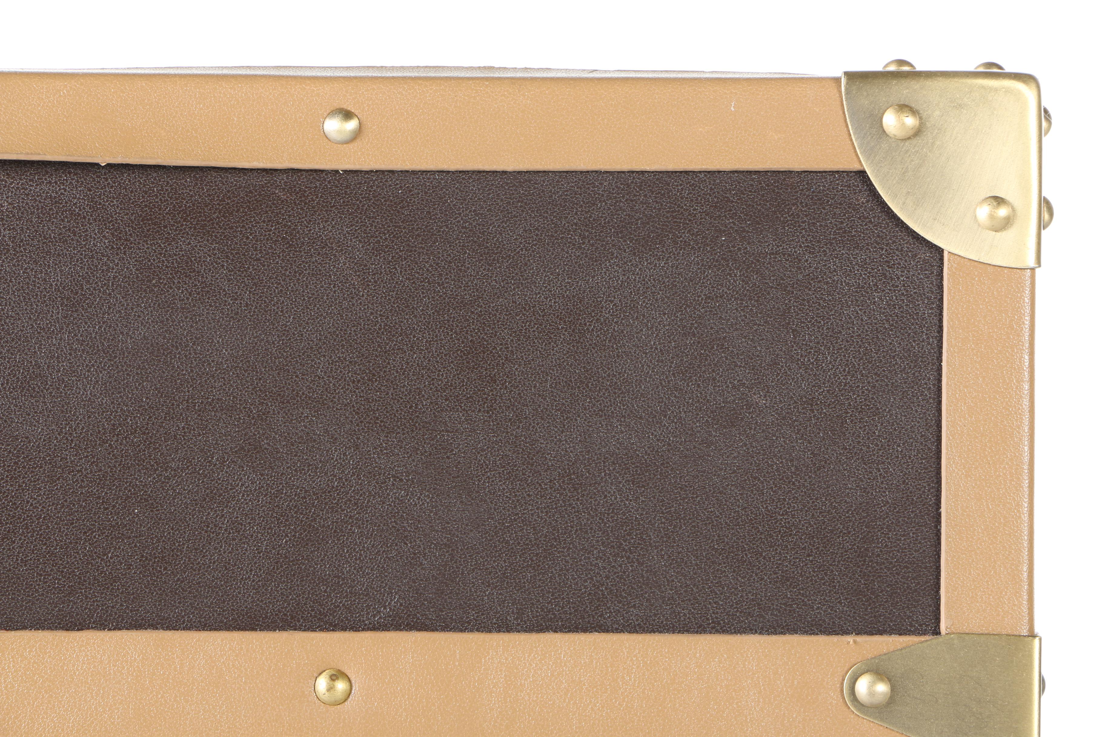 Contemporary Leather Storage Trunk EBTH