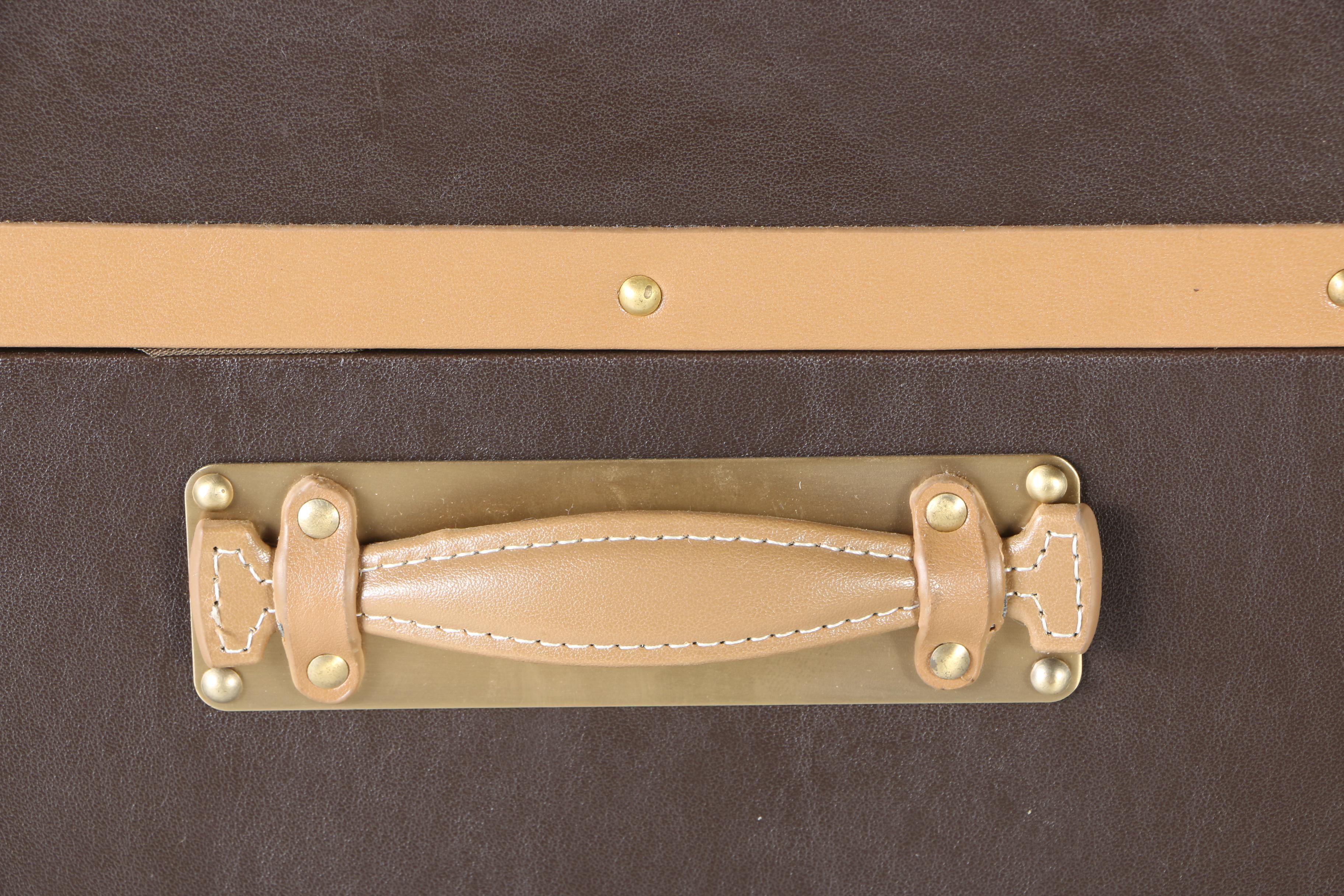 Contemporary Leather Storage Trunk EBTH