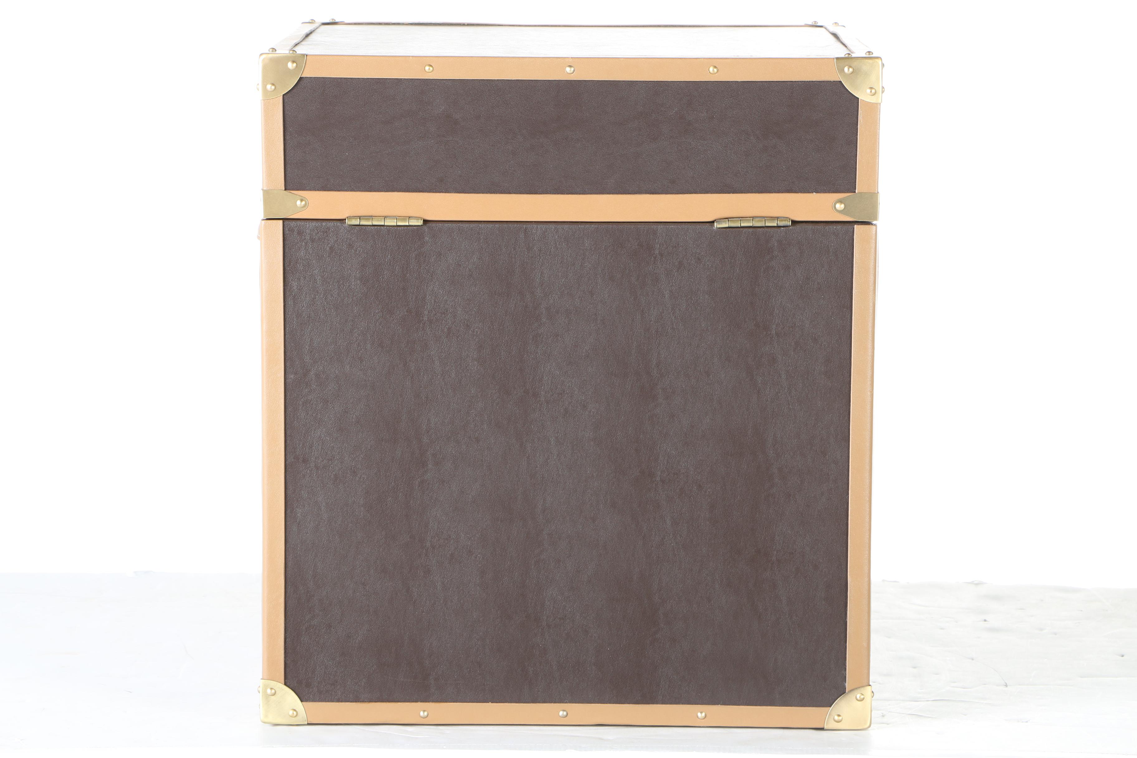 Contemporary Leather Storage Trunk EBTH