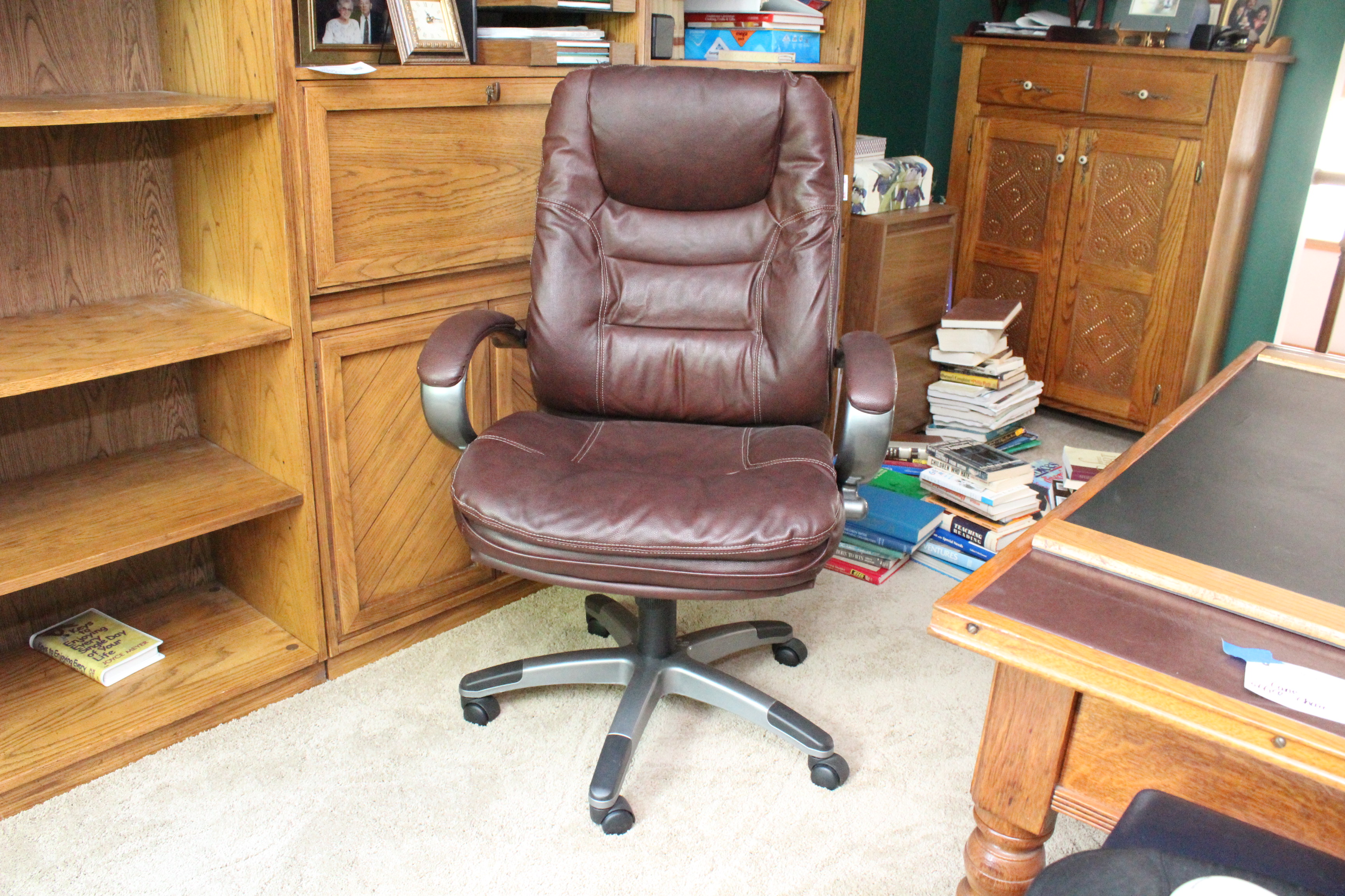 Dark Brown Leather Office Chair By Lane EBTH   IMG 6795.JPG