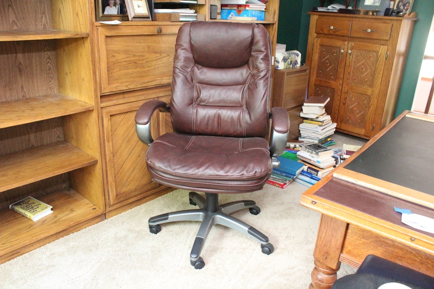 Dark Brown Leather Office Chair by Lane | EBTH