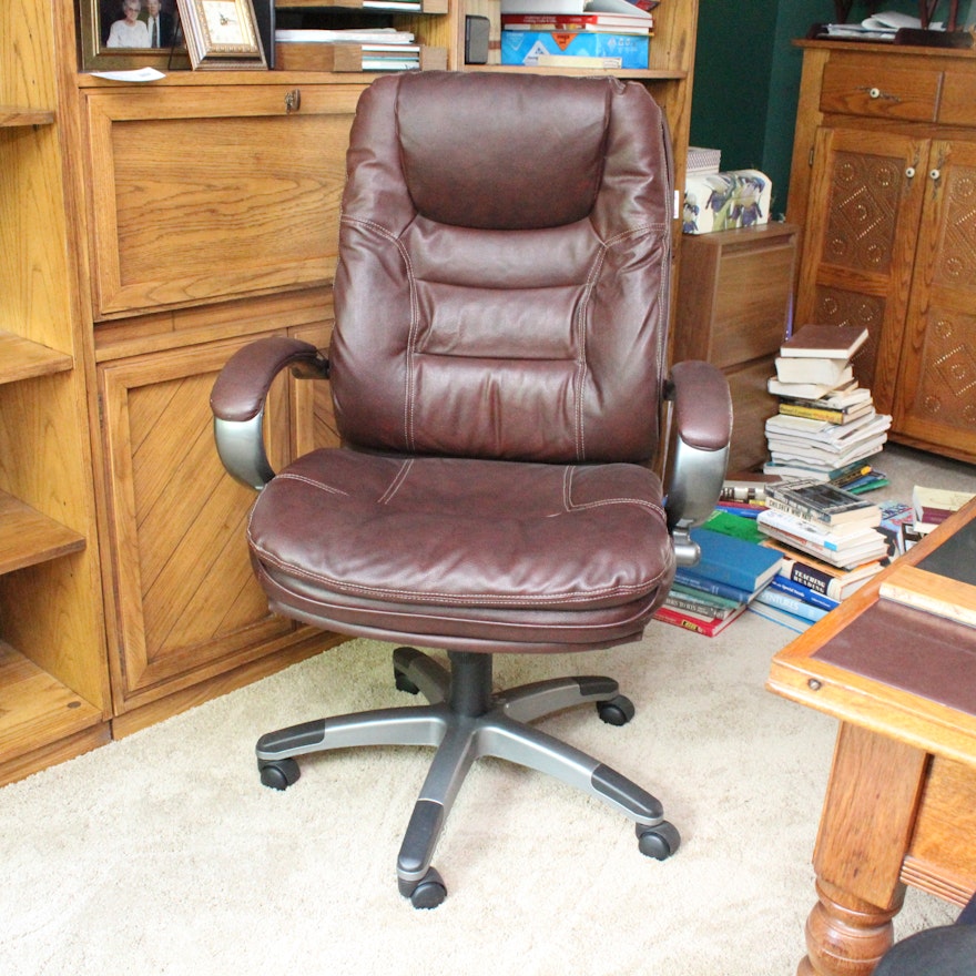 Dark Brown Leather Office Chair by Lane | EBTH