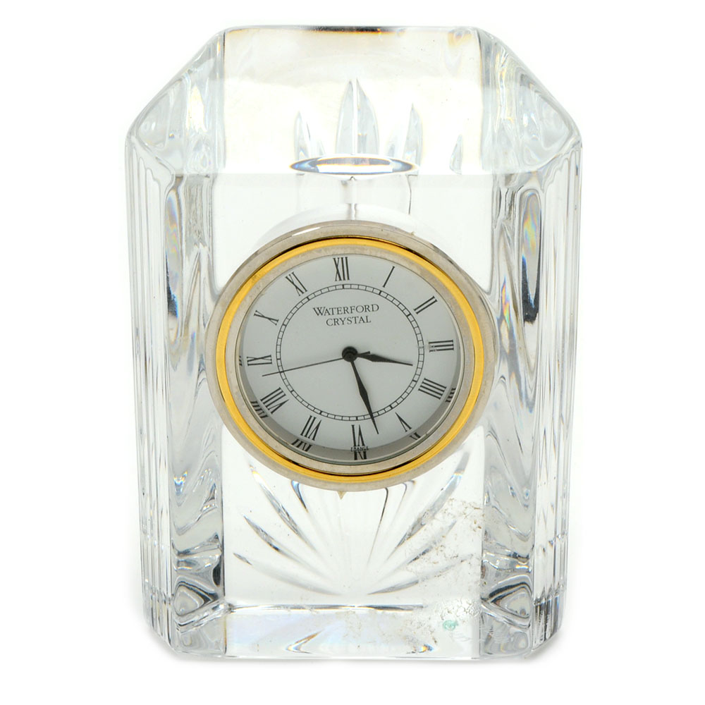 Waterford Crystal "Colonnade" Desk Clock EBTH