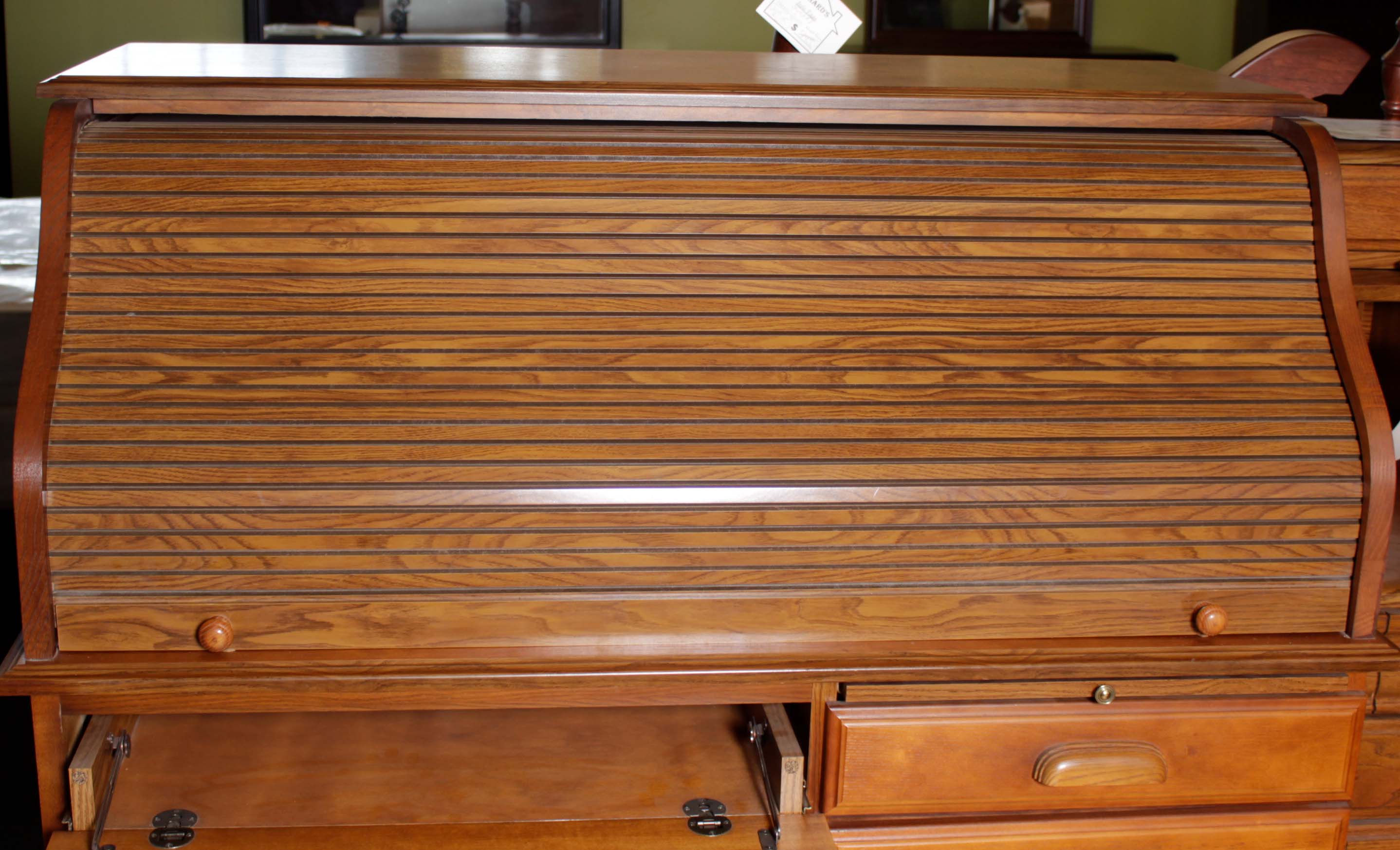 DMI Furniture Oak Roll Top Computer Desk EBTH