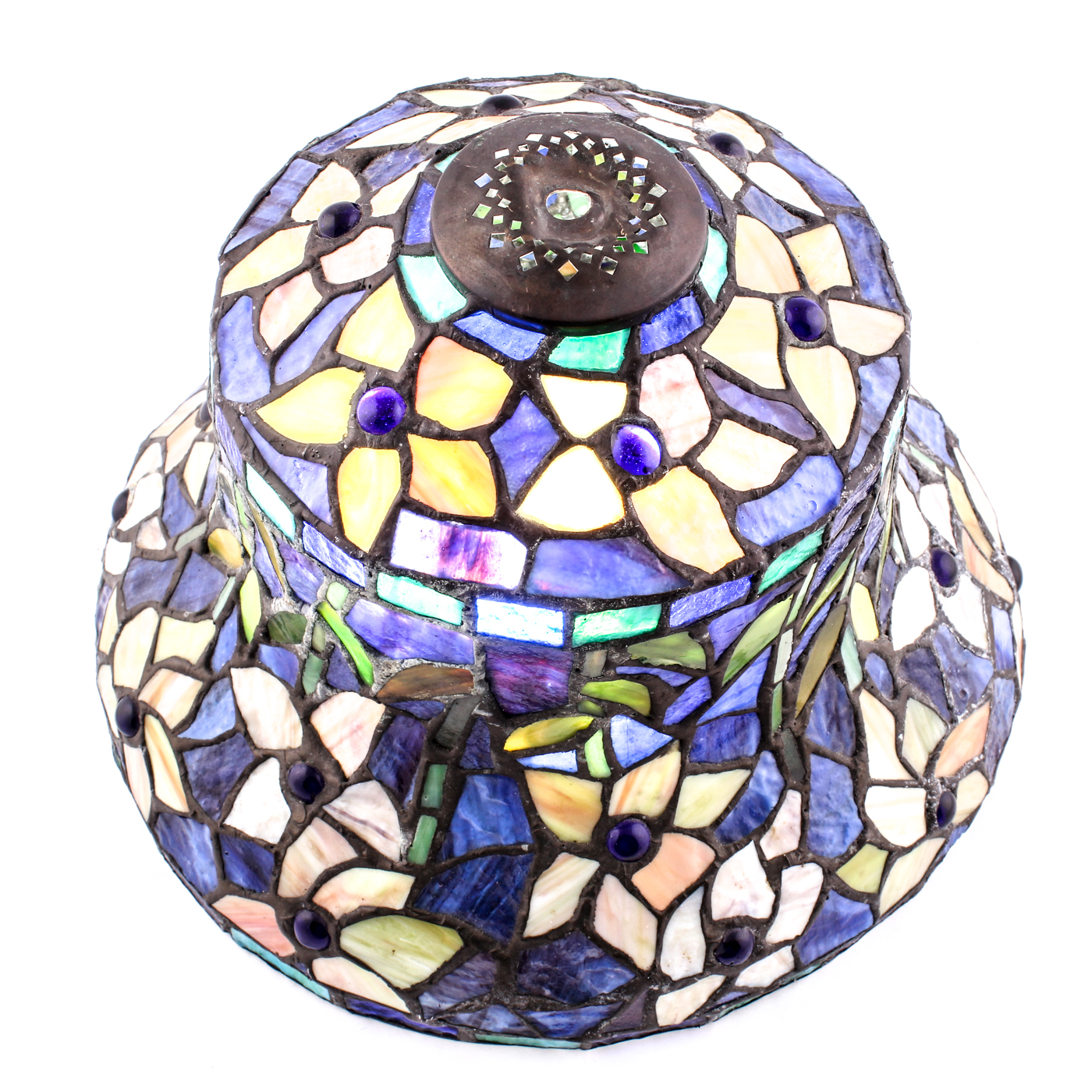 Antique Arts and Crafts Movement Slag Glass Mosaic Lamp Shade EBTH