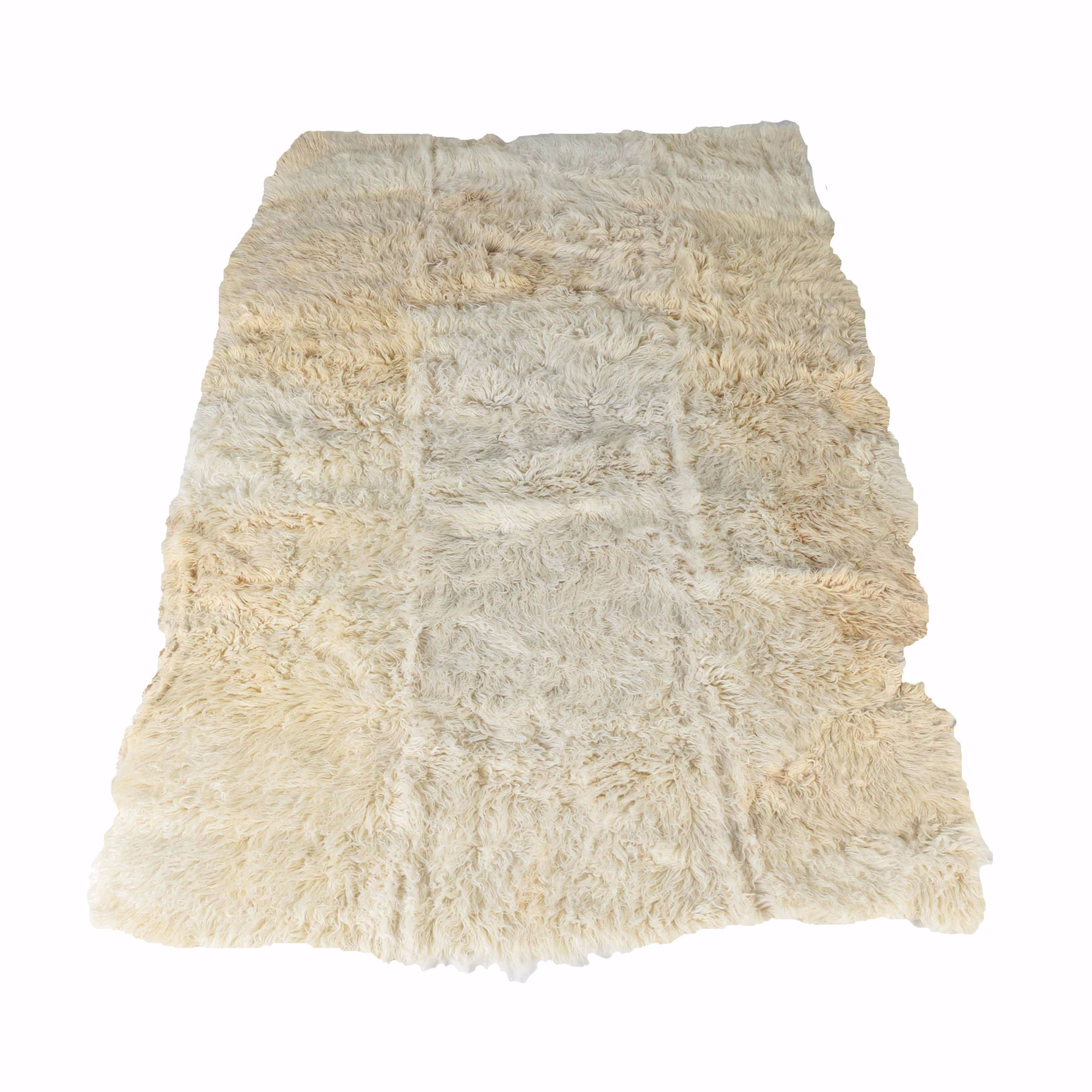 Shaggy Wool Greek Karamichos Flokati Area Rug EBTH