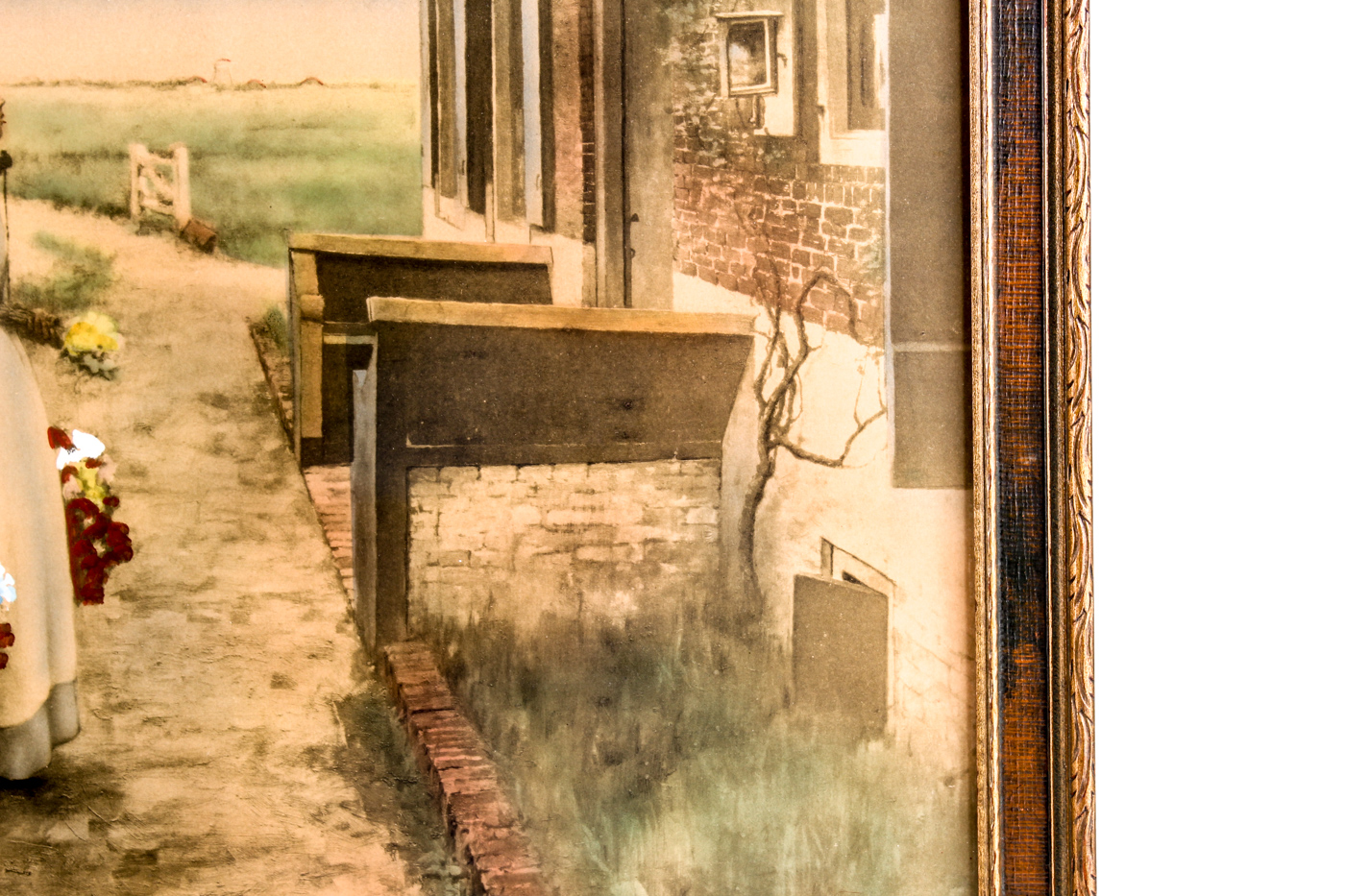 19th Century Hitchcock "Flower Girl in Holland" Hand Colored Lithograph EBTH