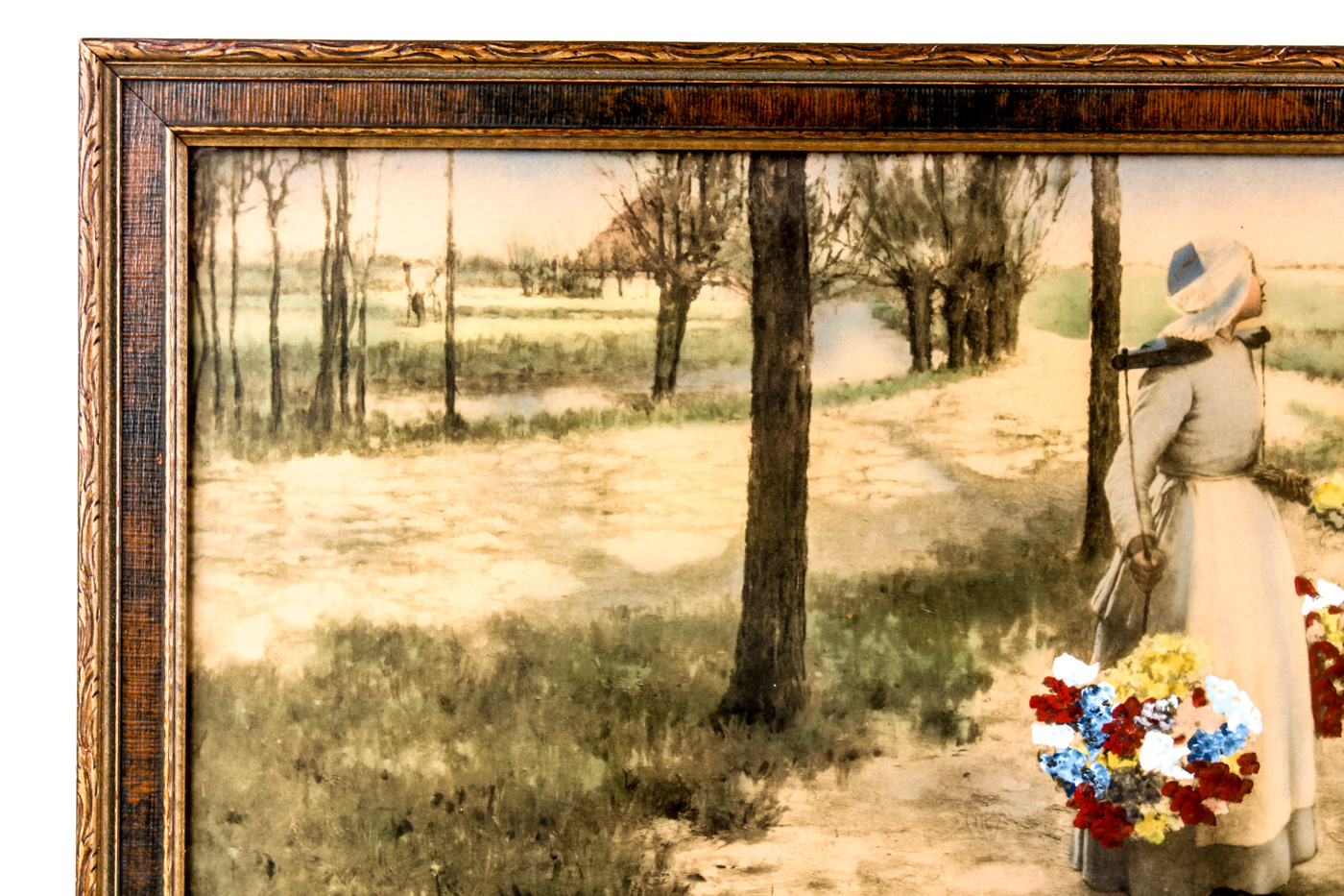 19th Century Hitchcock "Flower Girl in Holland" Hand Colored Lithograph EBTH