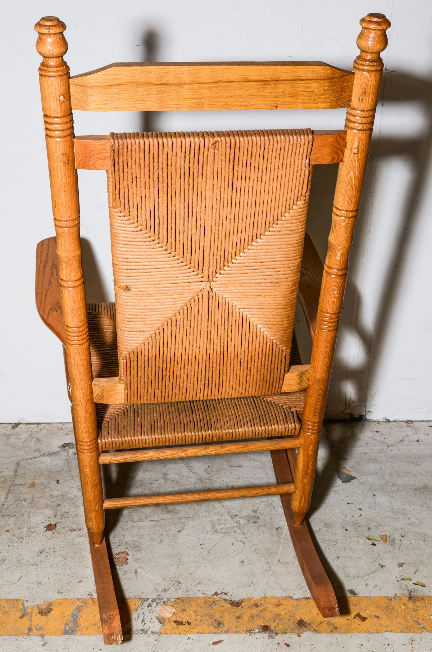 Rocking Chair with Woven Rush Back and Seat | EBTH