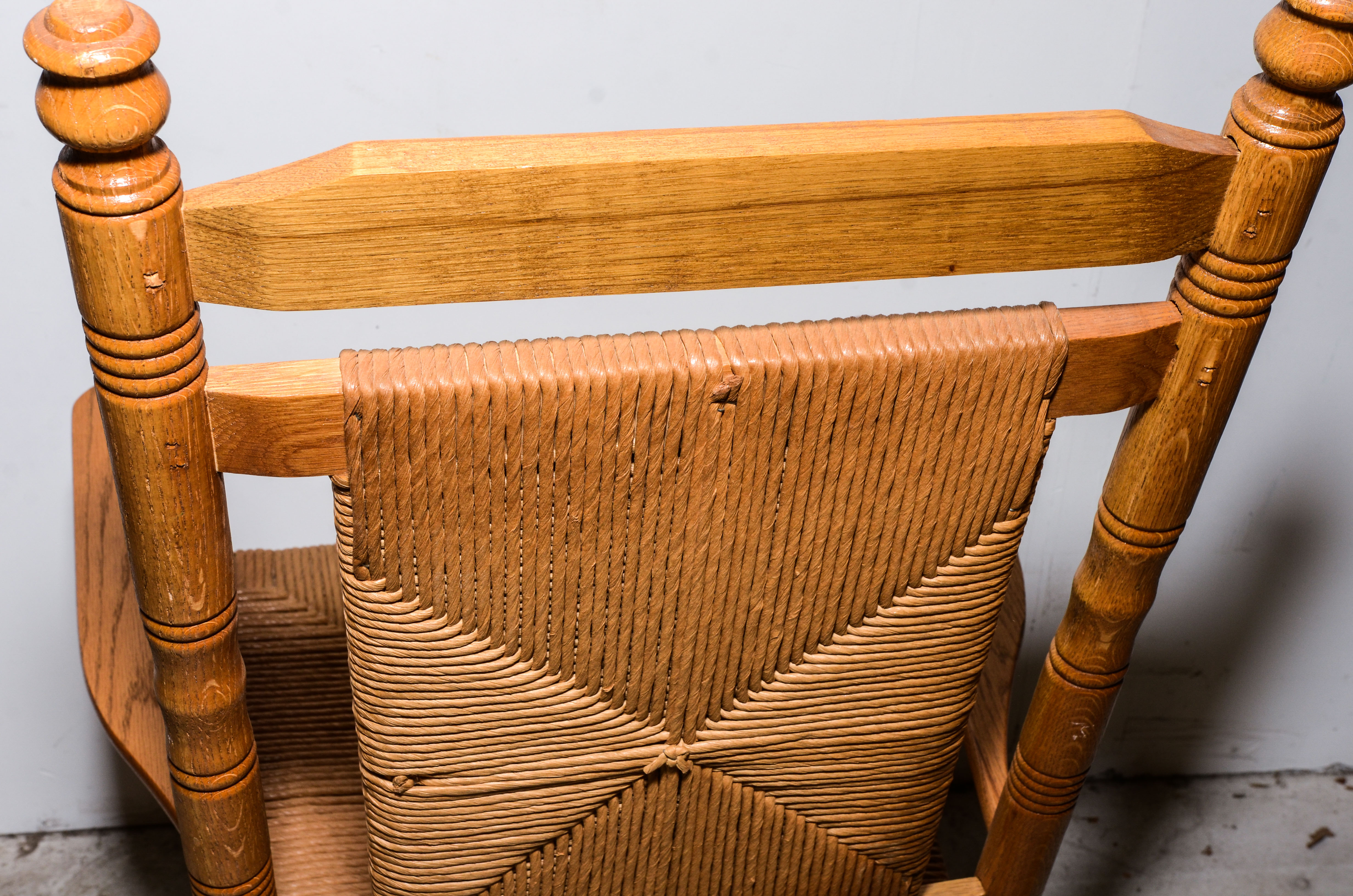 Rocking Chair with Woven Rush Back and Seat | EBTH