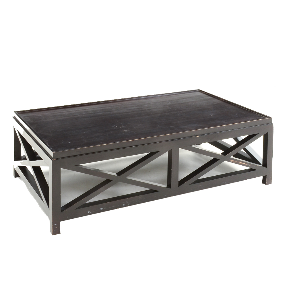 Black Painted Wood Coffee Table EBTH
