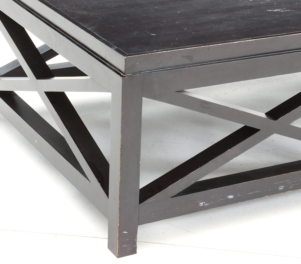Black Painted Wood Coffee Table EBTH