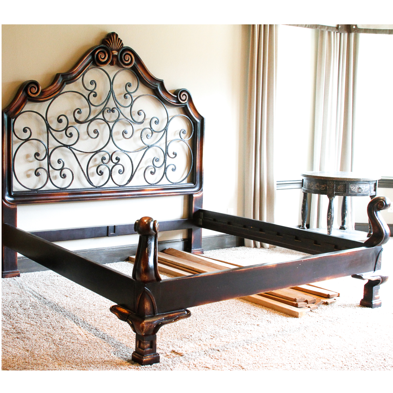 wrought iron bed frame king