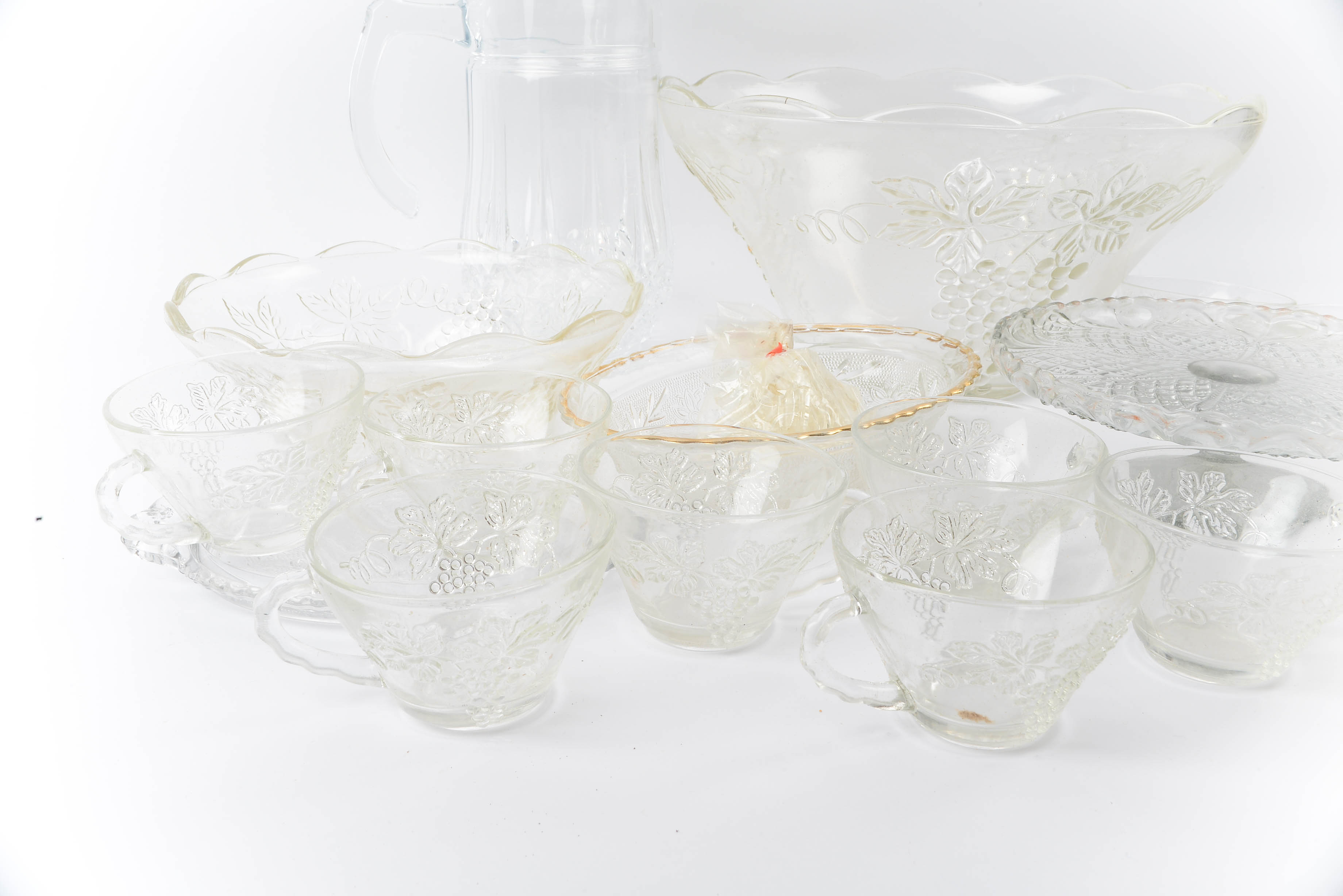 Anchor & Hocking Punch Bowl Set with Glass Serving Pieces EBTH