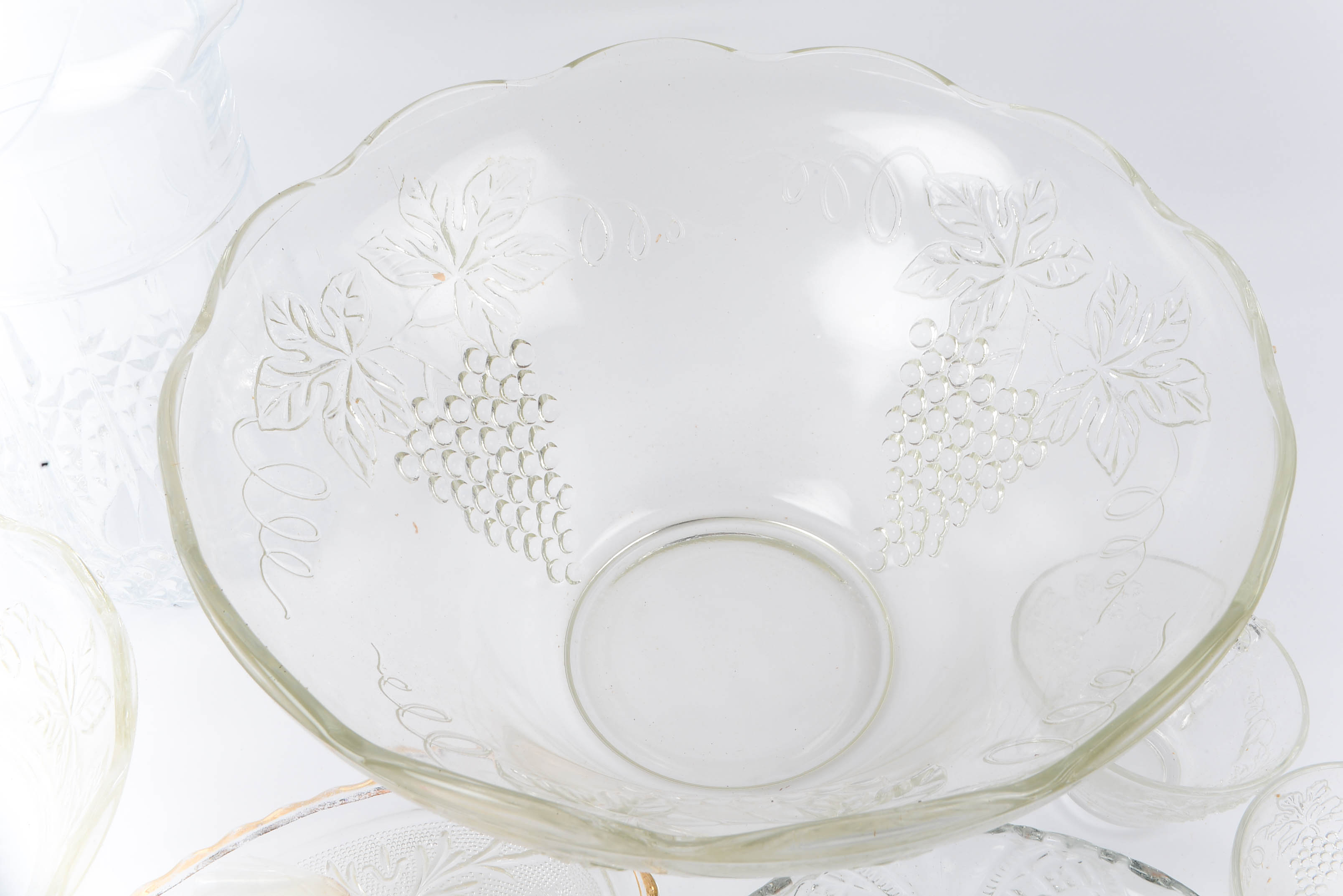 Anchor & Hocking Punch Bowl Set with Glass Serving Pieces EBTH