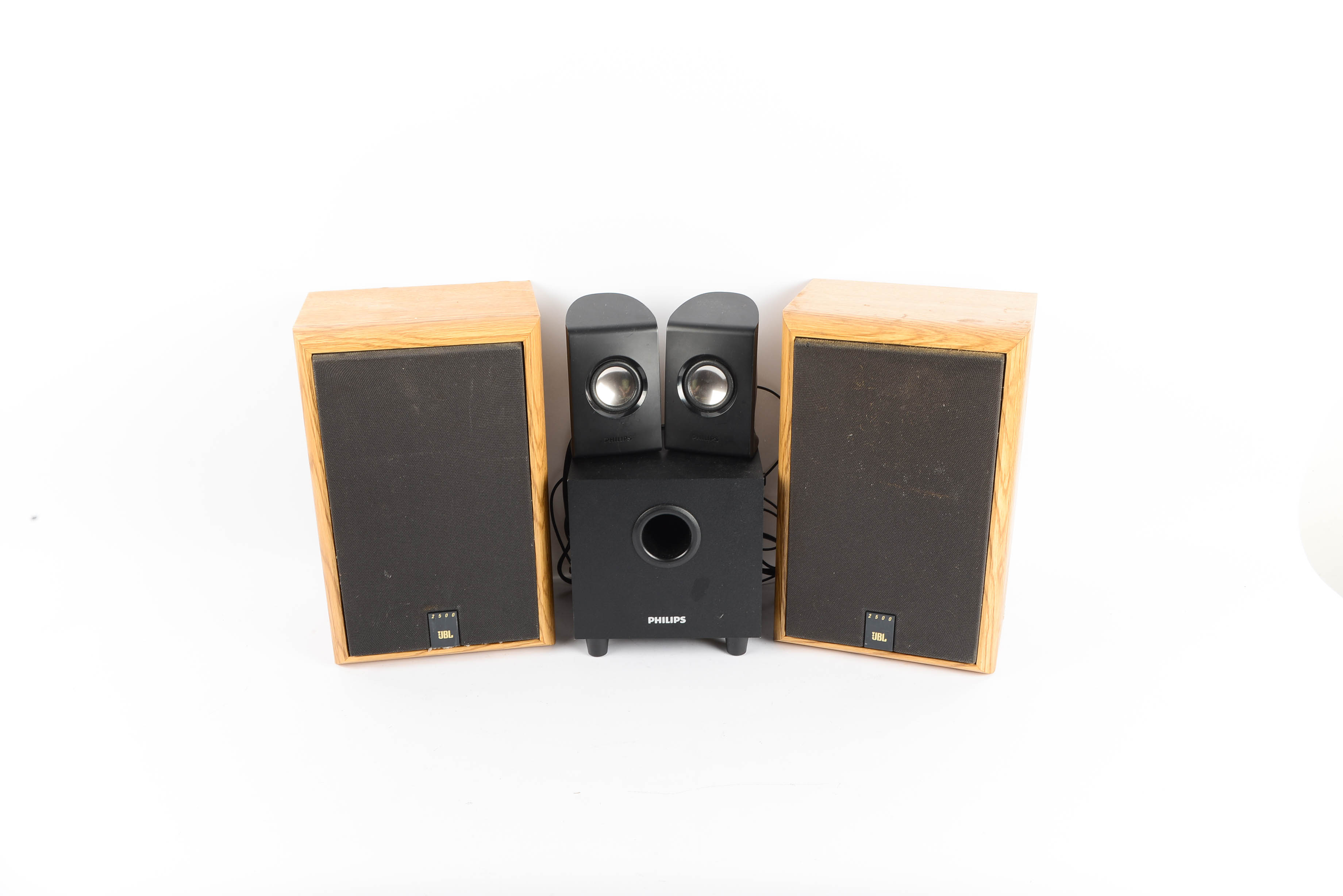Jbl Bookshelf Speakers And Phillips Surround Sound Speakers Ebth