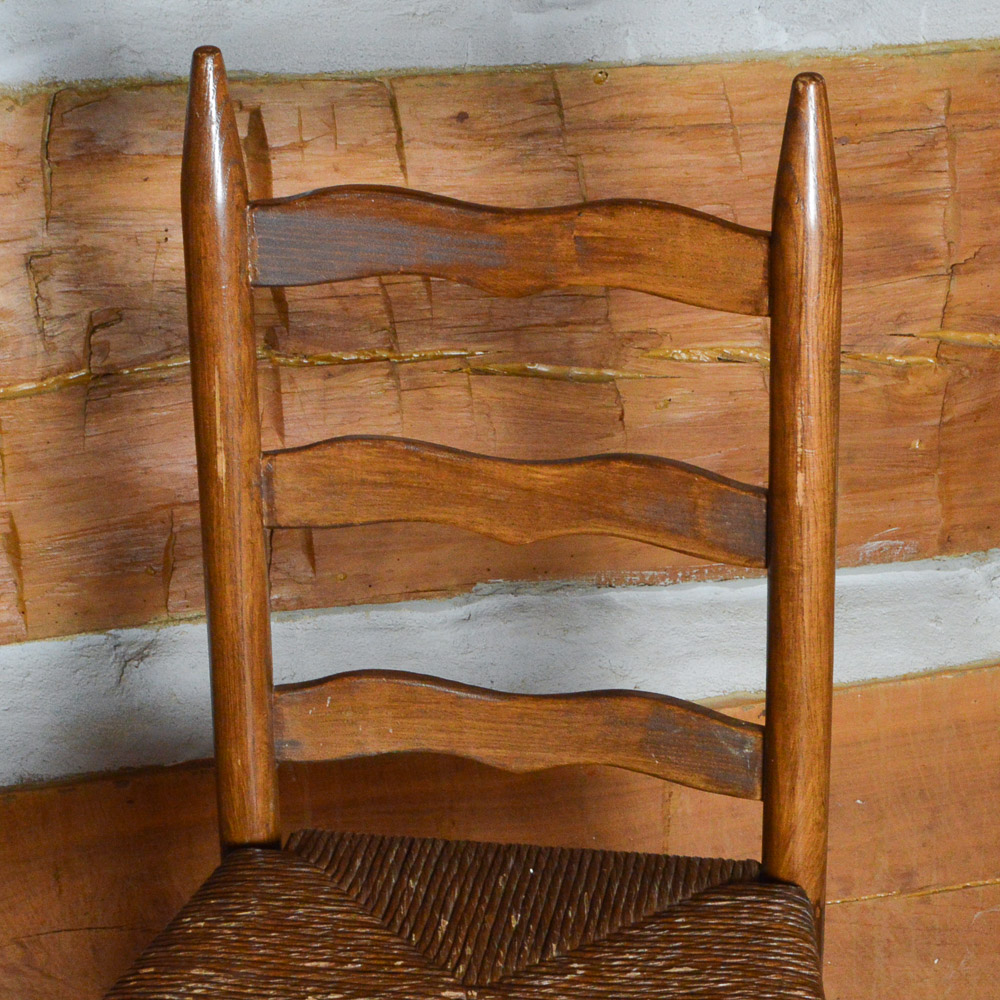 Pair of Ladder Back Bar Stools With Rush Seats EBTH