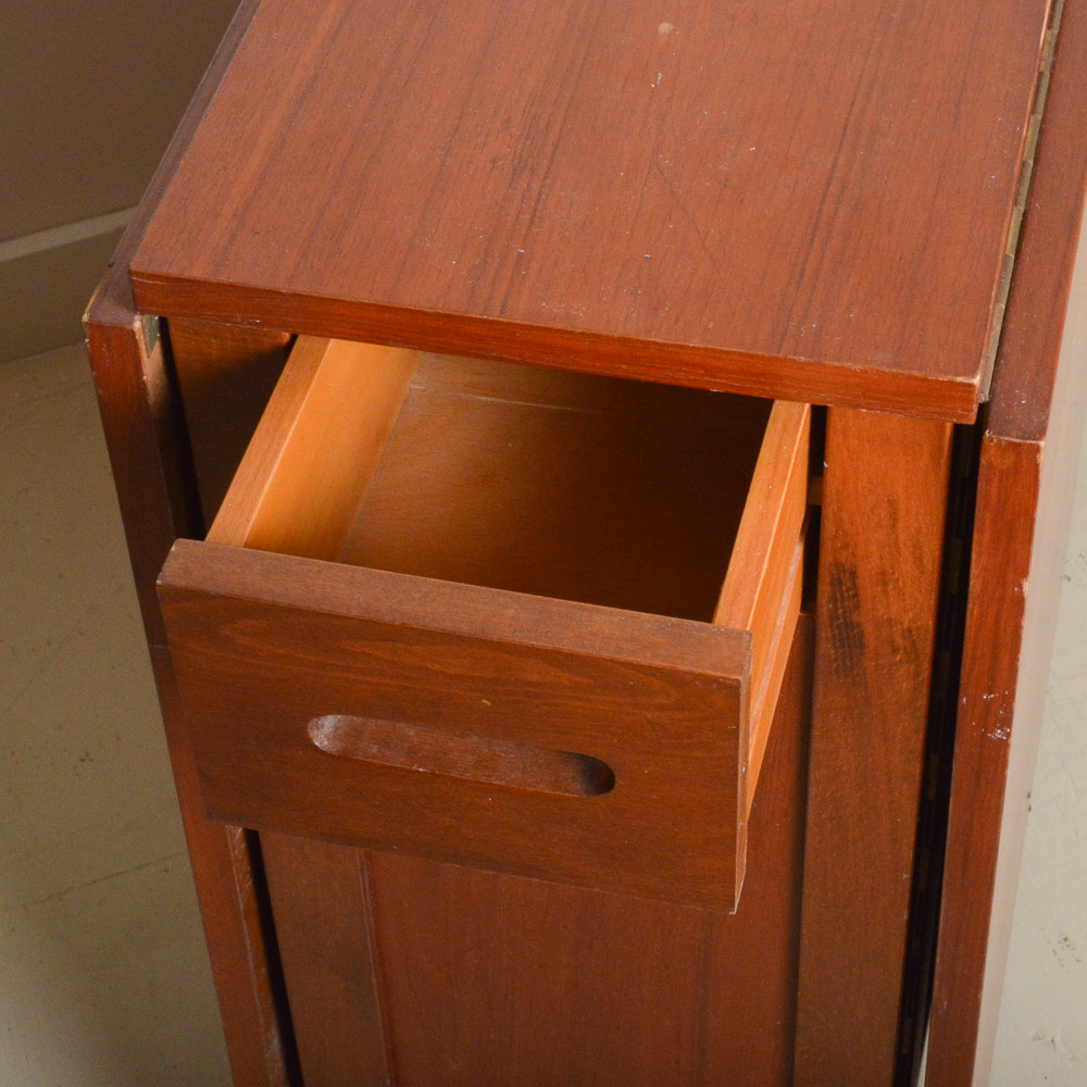 Vintage Teak Drop Leaf Table With Folding Chairs EBTH