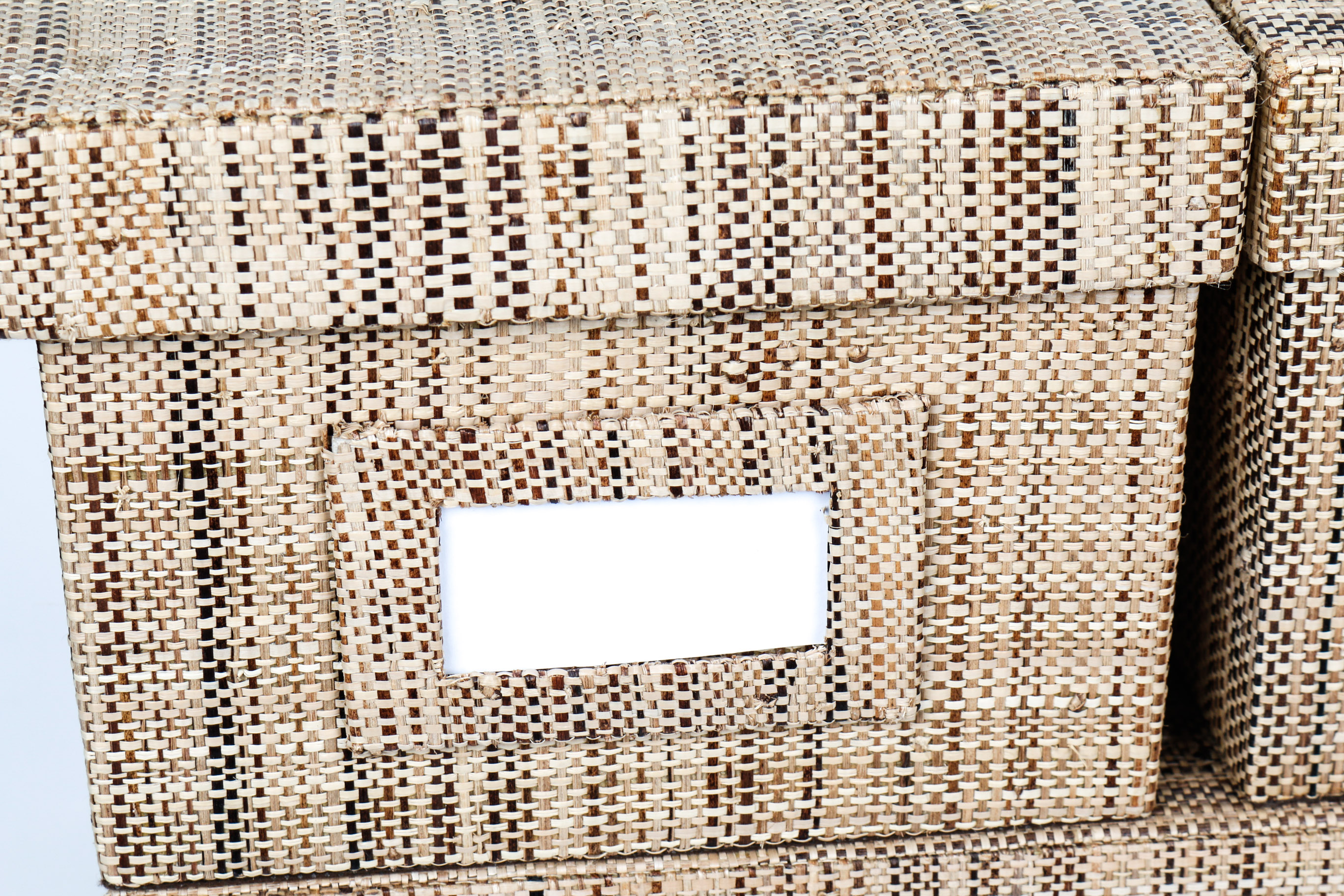 West Elm Grasscloth Storage Containers EBTH