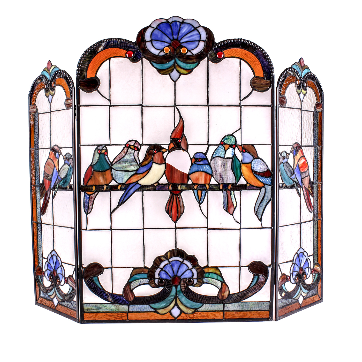 Vintage Stained Glass Fireplace Screen Ebth