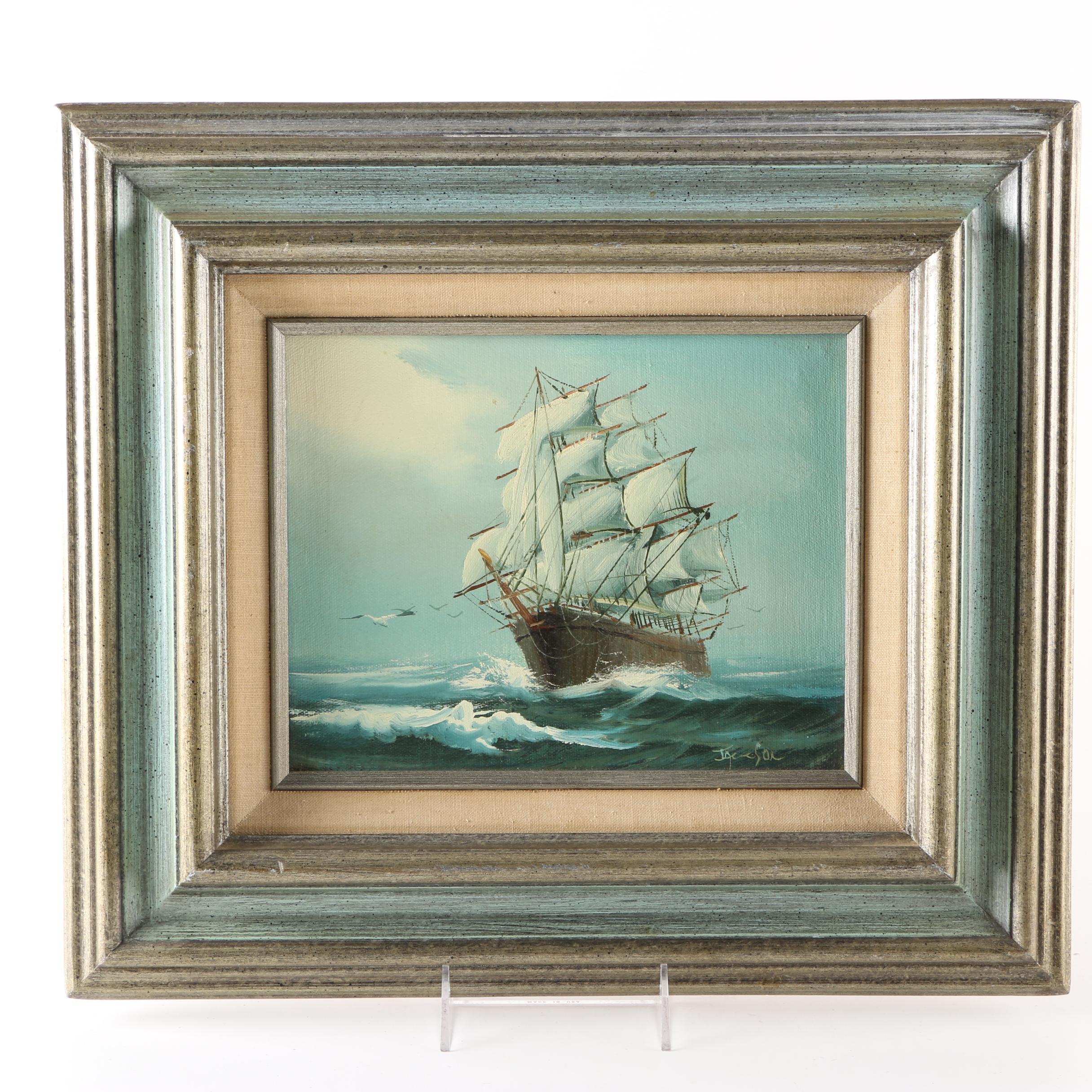 Jackson Oil Painting On Canvas Of A Clipper At Sea Ebth