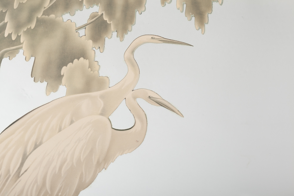 Vintage Turner Egret Mirrored Print EBTH