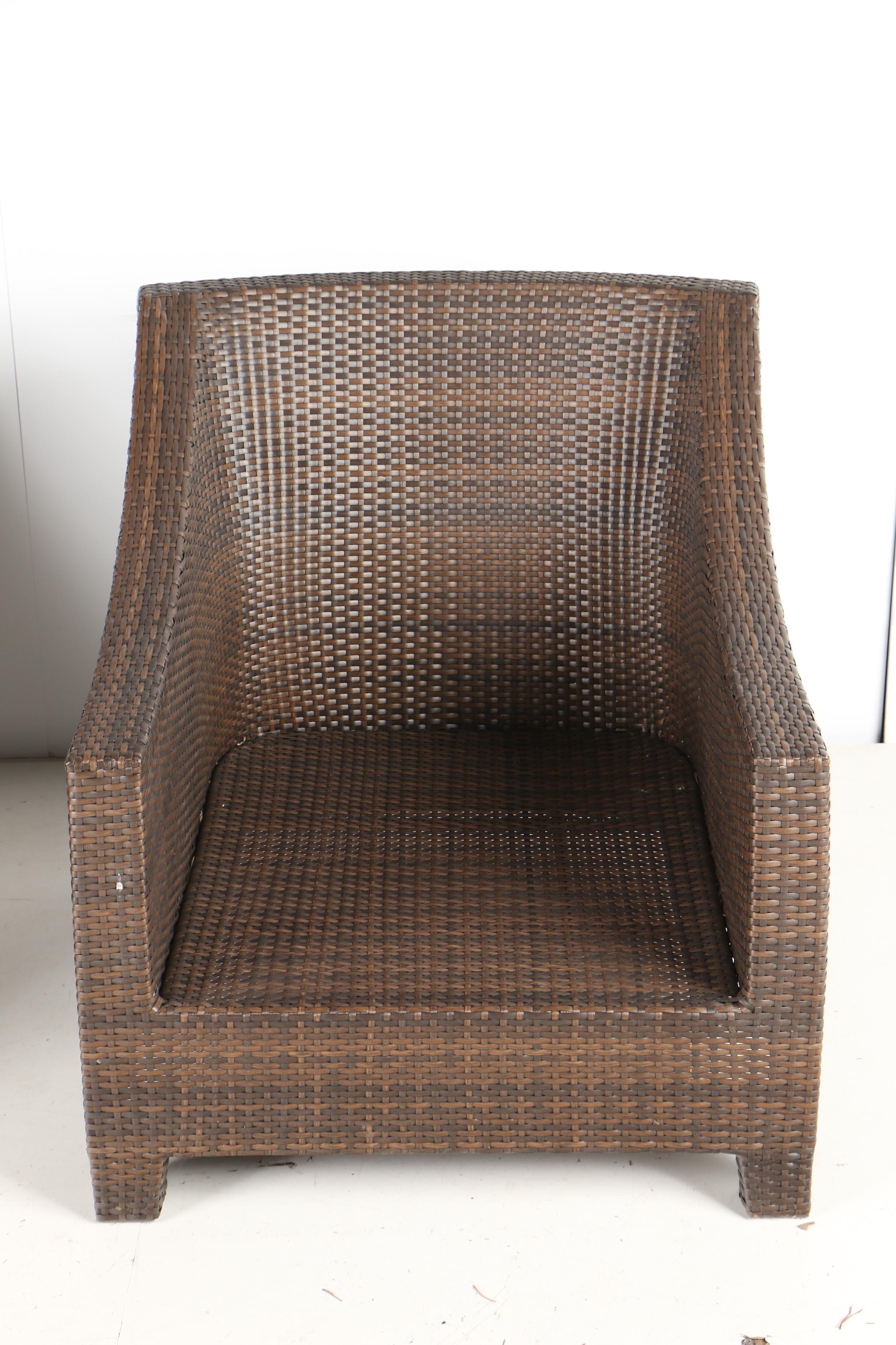 Restoration Hardware Outdoor Wicker Chairs | EBTH