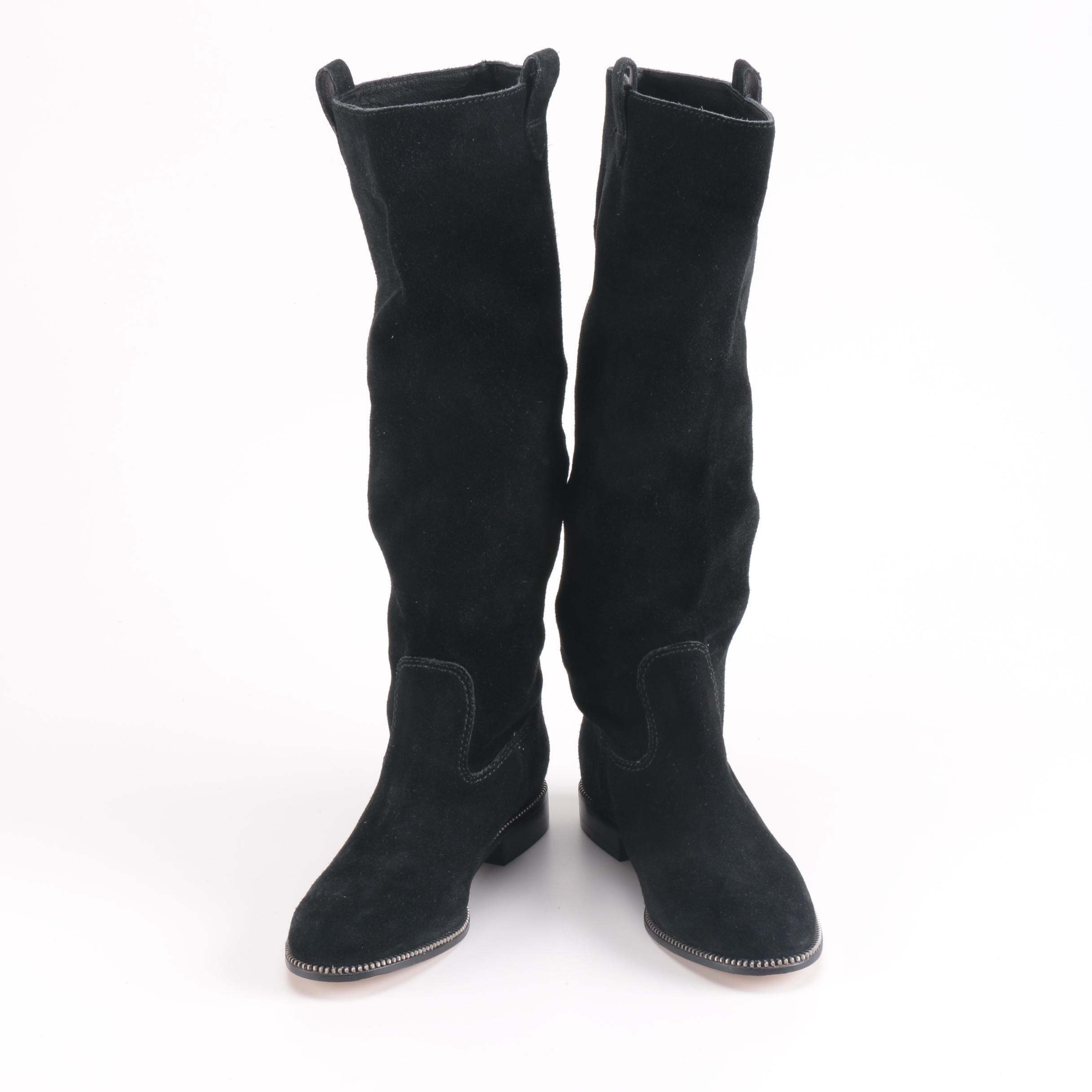 michael kors black boots silver zipper