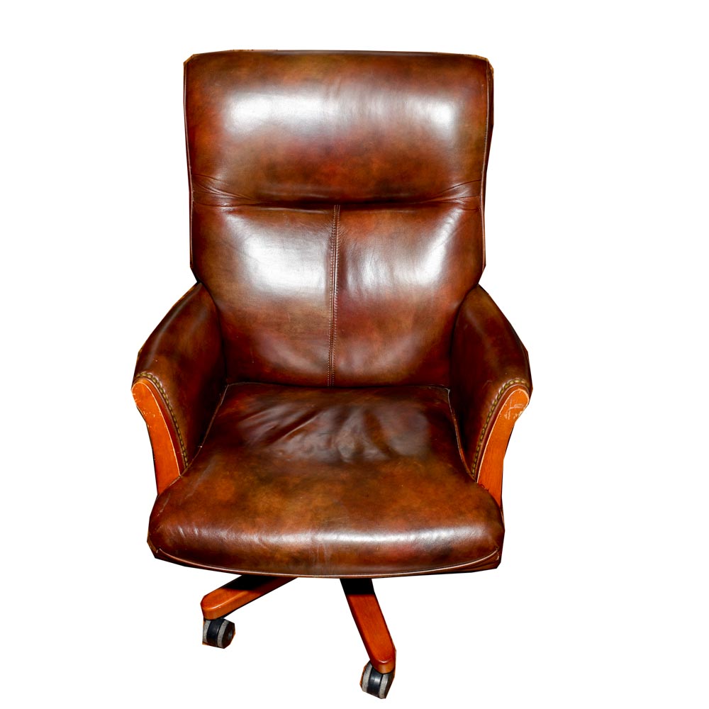 Leather Office Chair By Seven Seas Seating Ebth