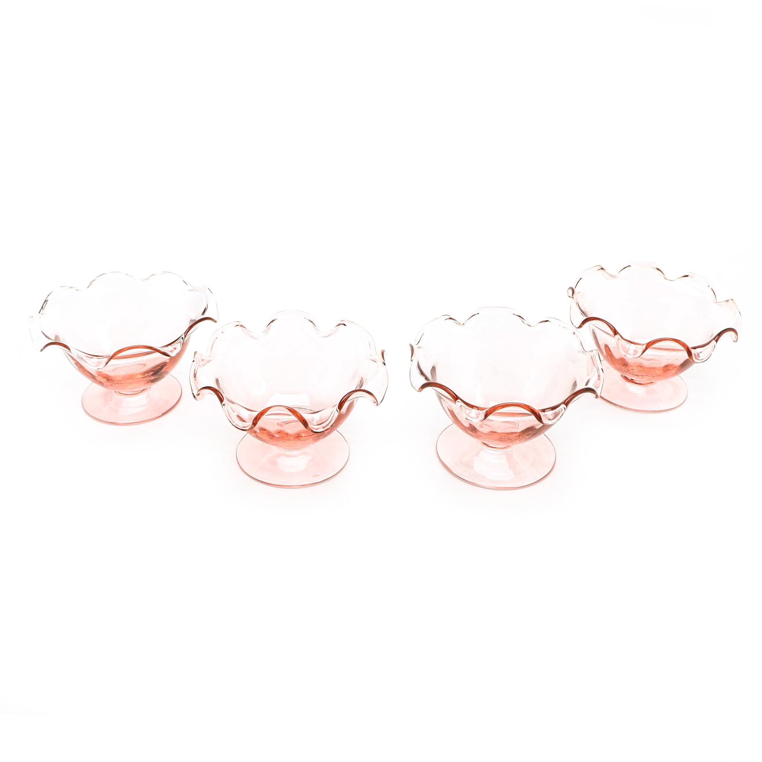 Pink Depression Glass Dessert Bowls EBTH