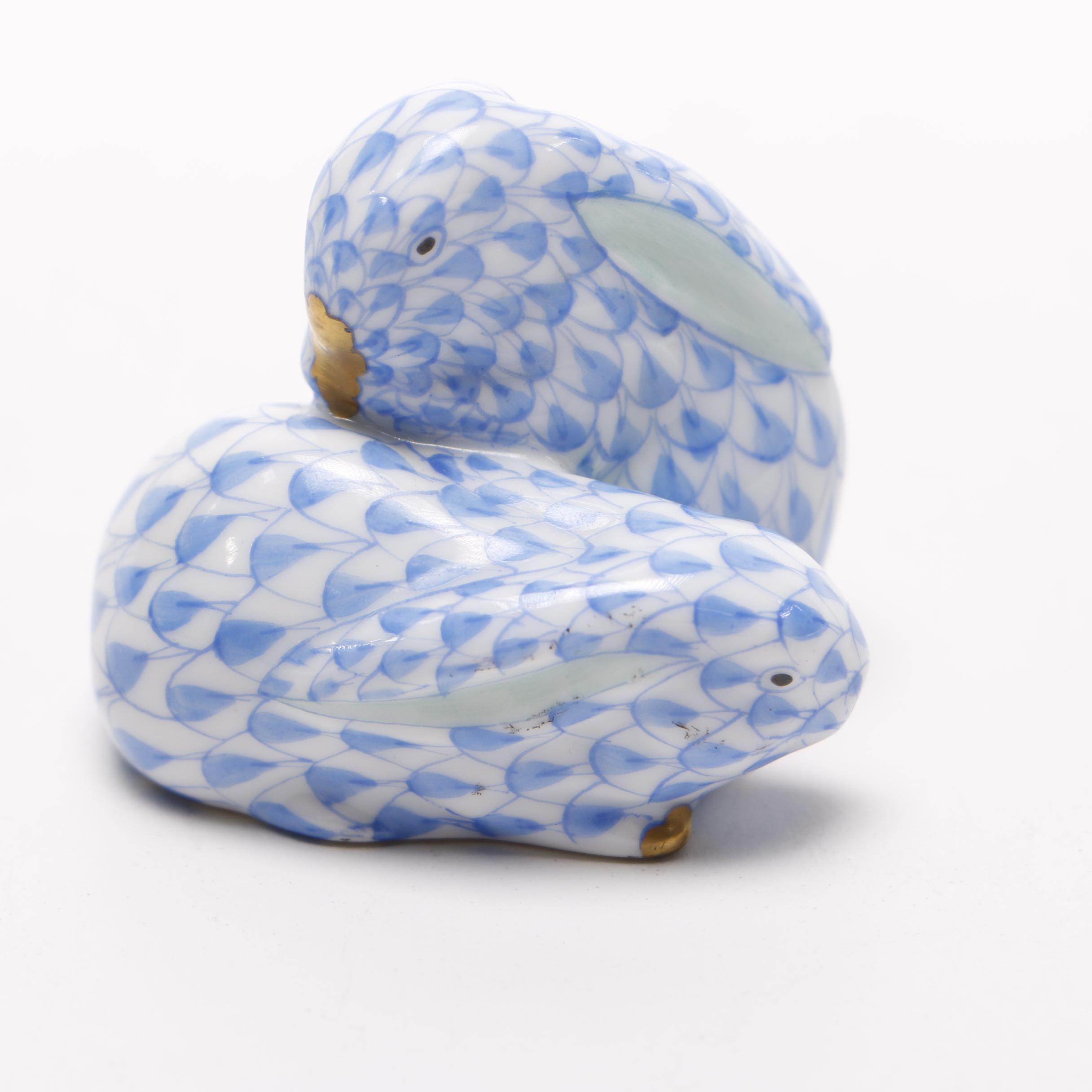 Herend Porcelain Bunnies EBTH