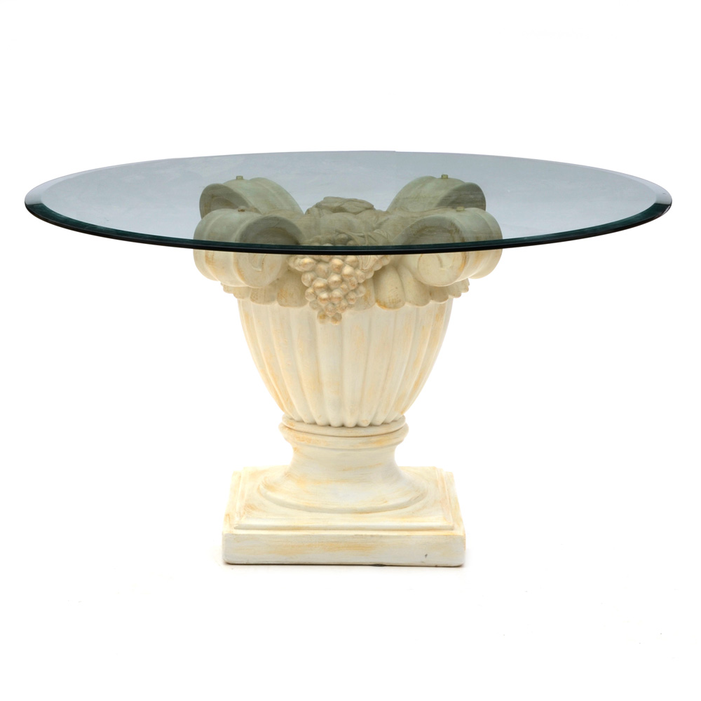 round plaster coffee table