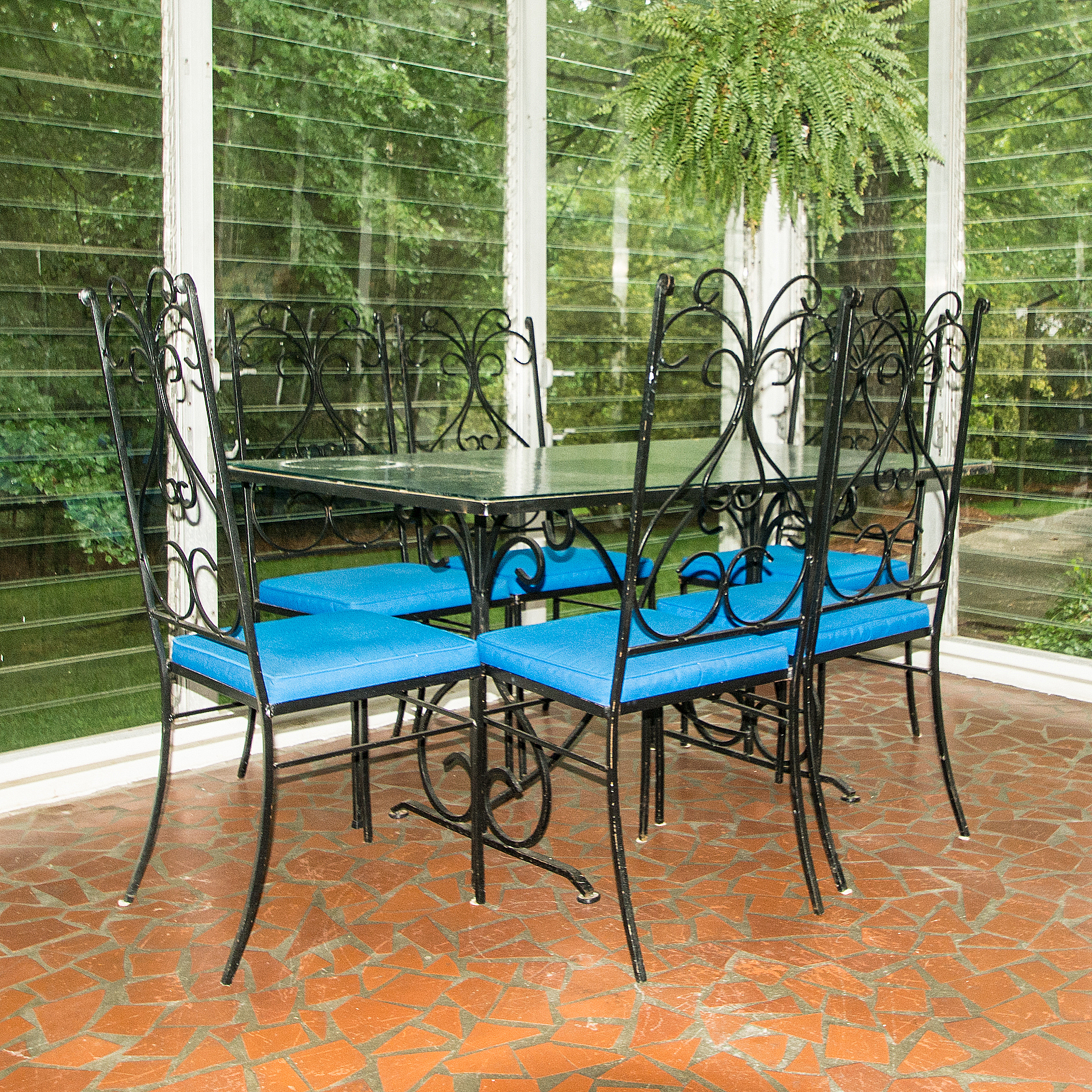 Vintage Wrought Iron Patio Dining Set EBTH