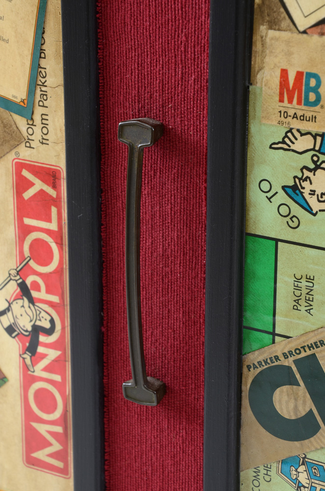 Game Board Decoupaged Storage Ottoman EBTH