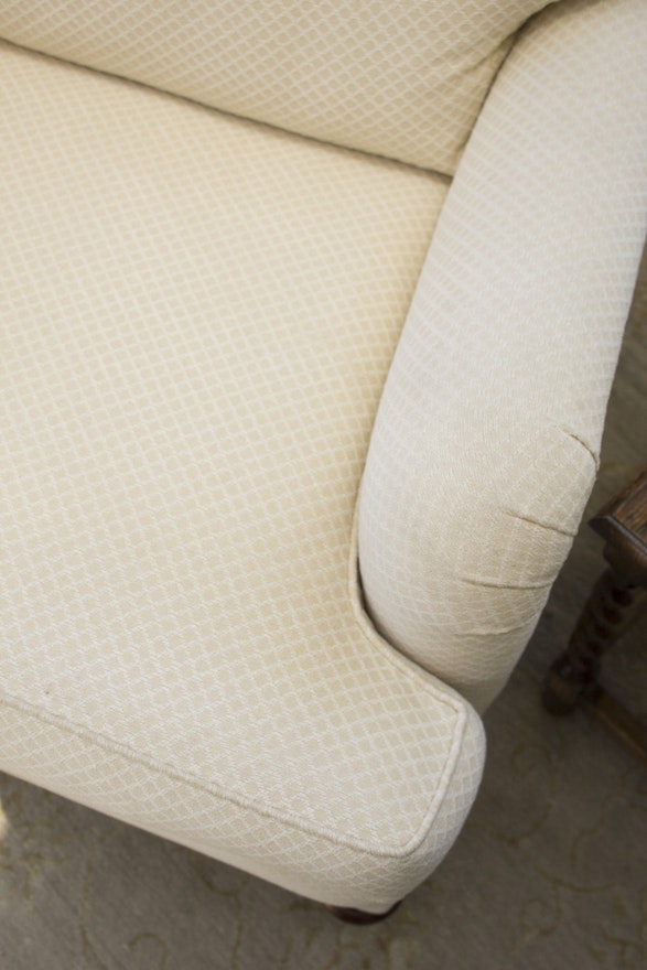 TRS Furniture Cream and White Diamond Patterned Armchair ...