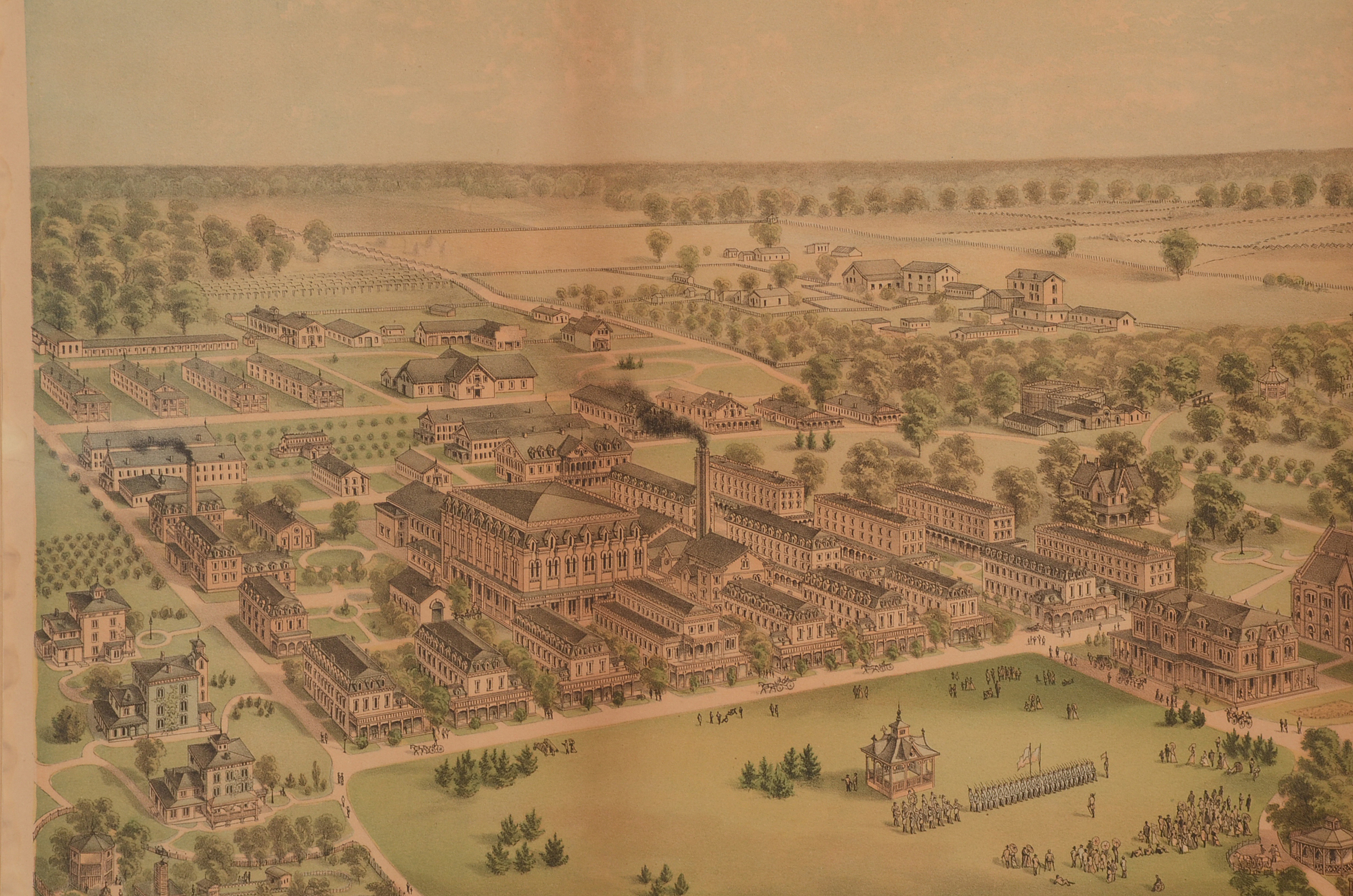 Krebs Lithographing Co. Original 1878 Stone Lithograph "National EBTH