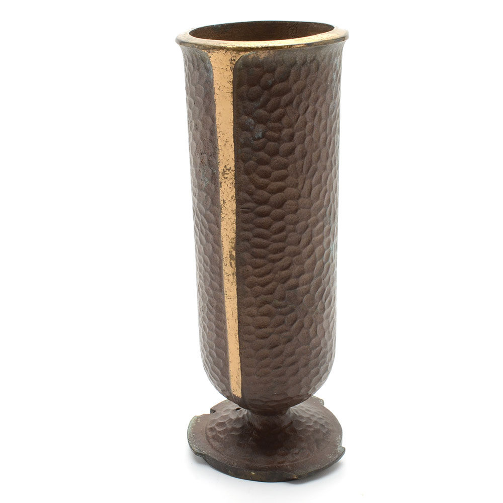 Cast Bronze Tone Cemetery Vase EBTH