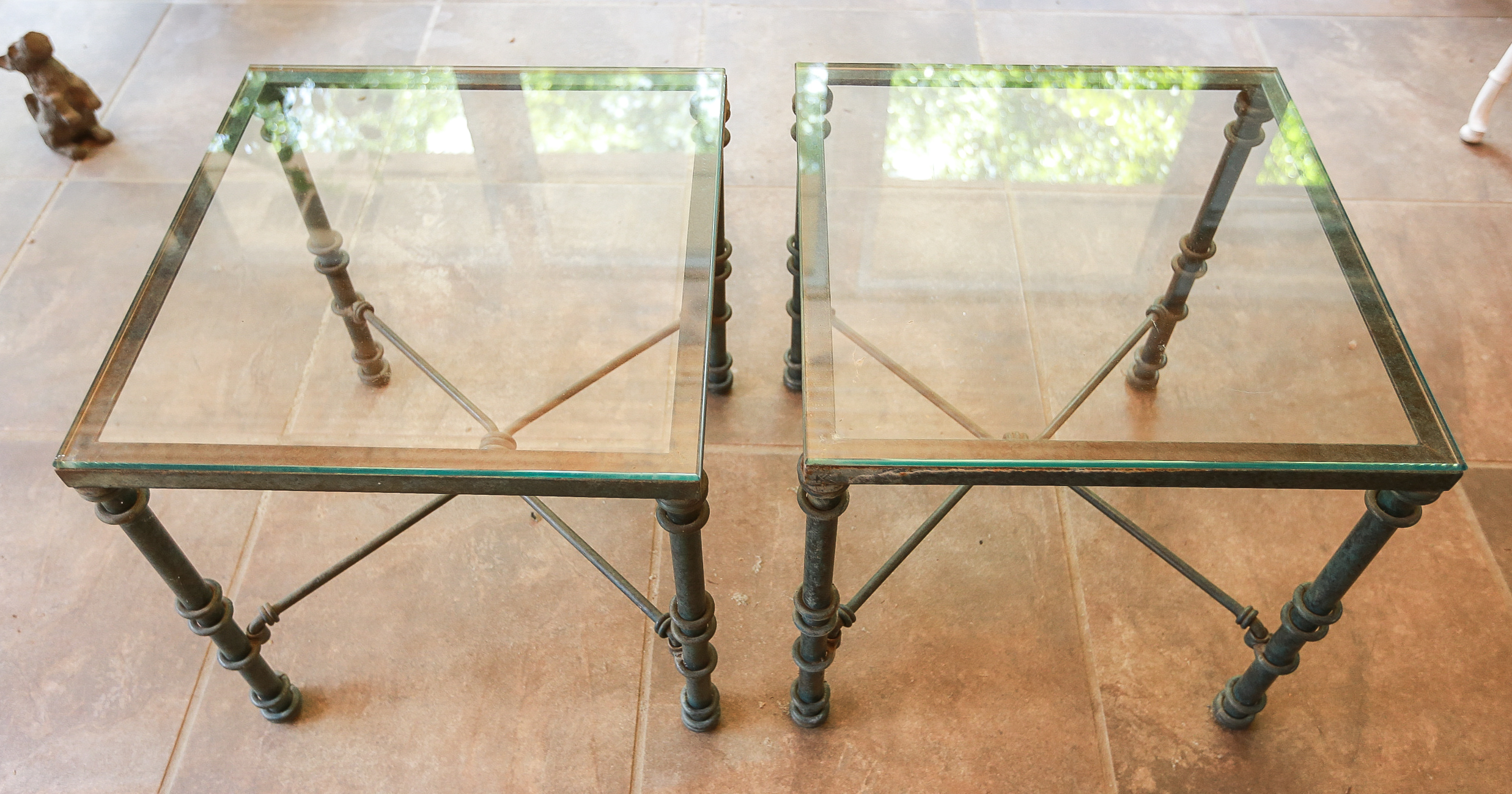 Glass Top Patio End Tables EBTH