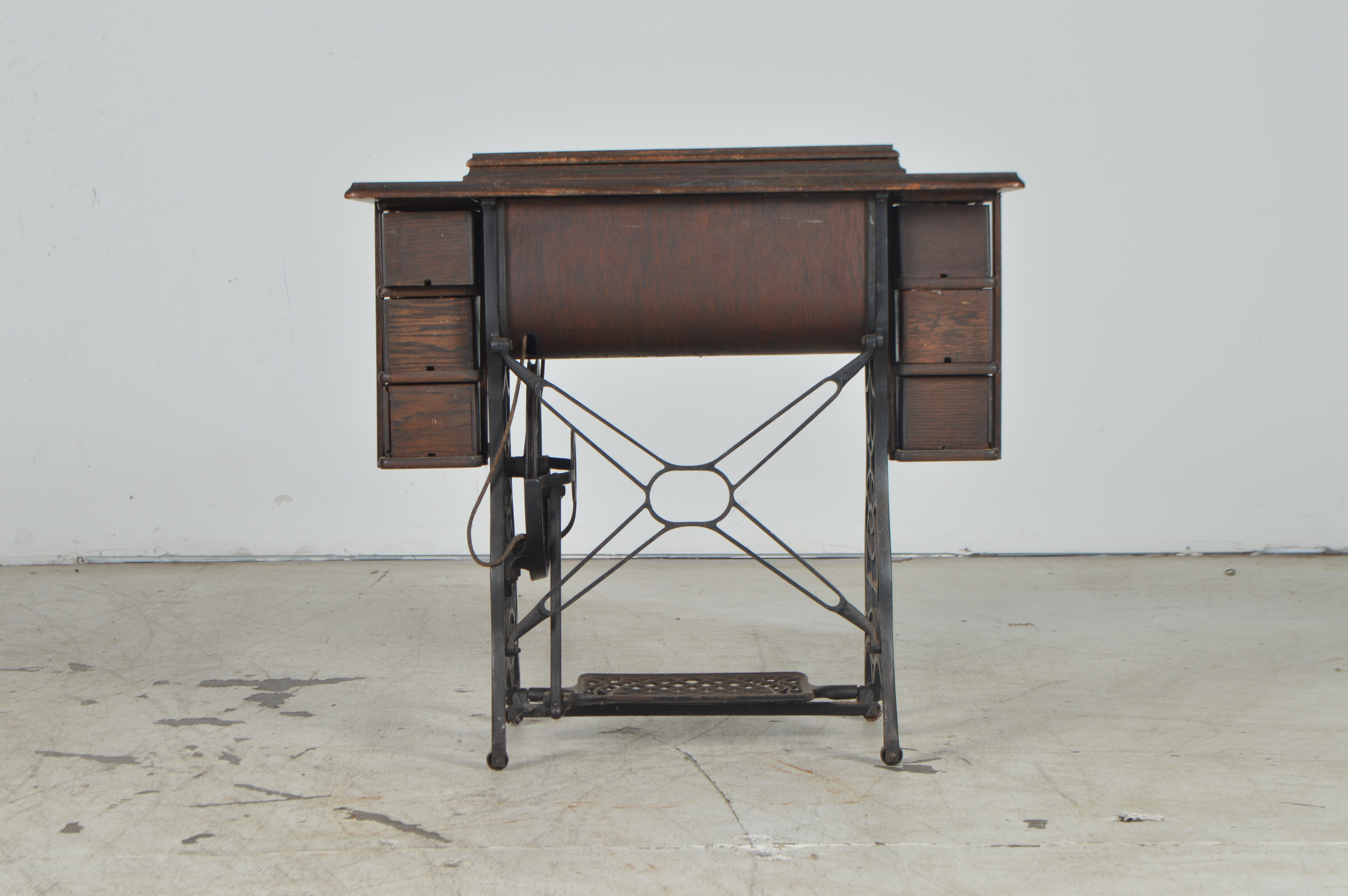 Antique Sears & Roebuck "Burdick" Treadle Sewing Machine with Table EBTH