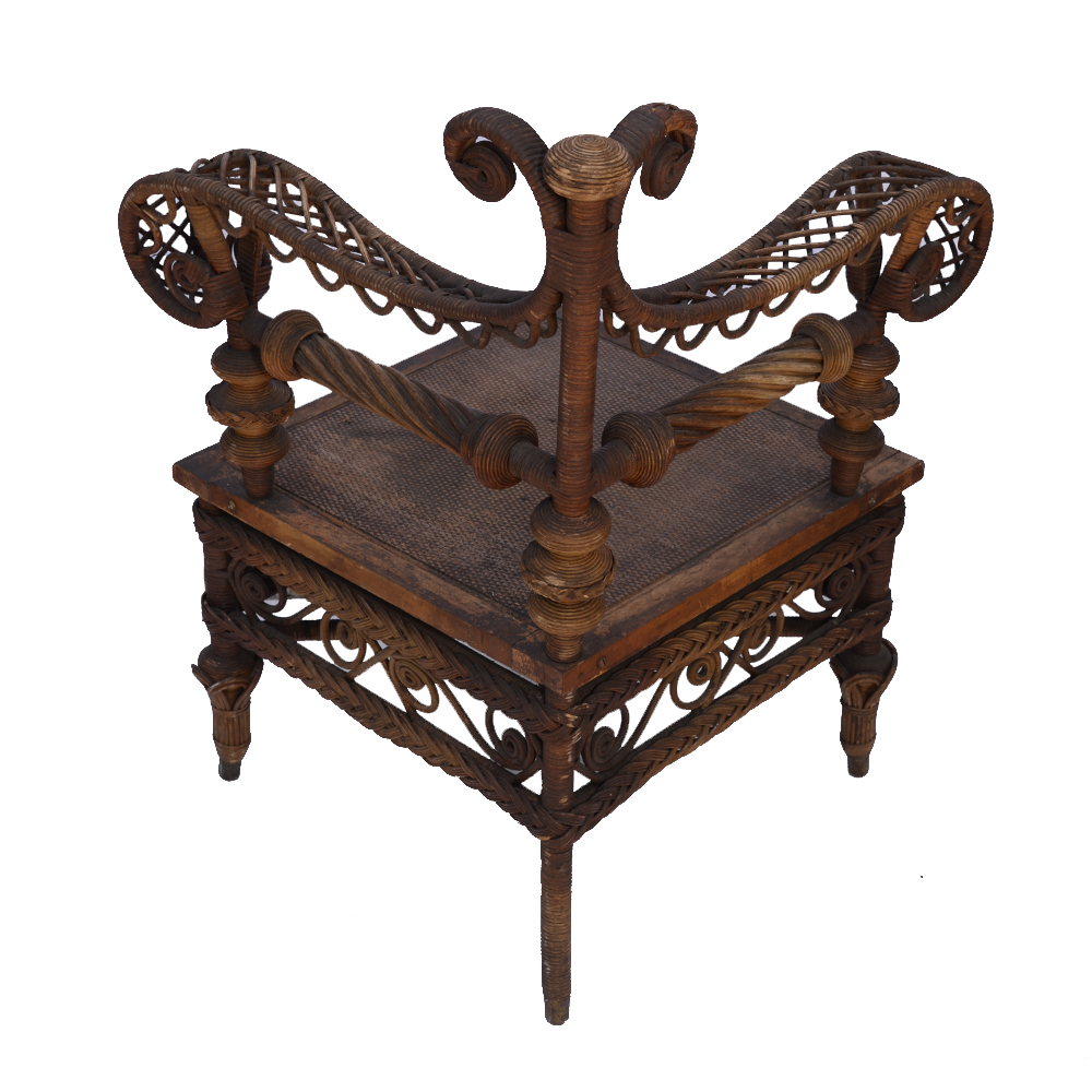 Vintage Wicker Decorative Corner Chair EBTH