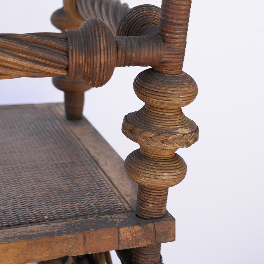 Vintage Wicker Decorative Corner Chair EBTH