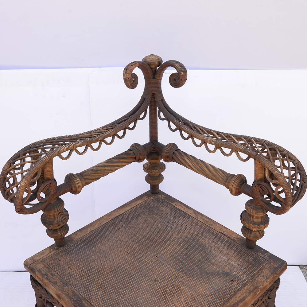 Vintage Wicker Decorative Corner Chair EBTH