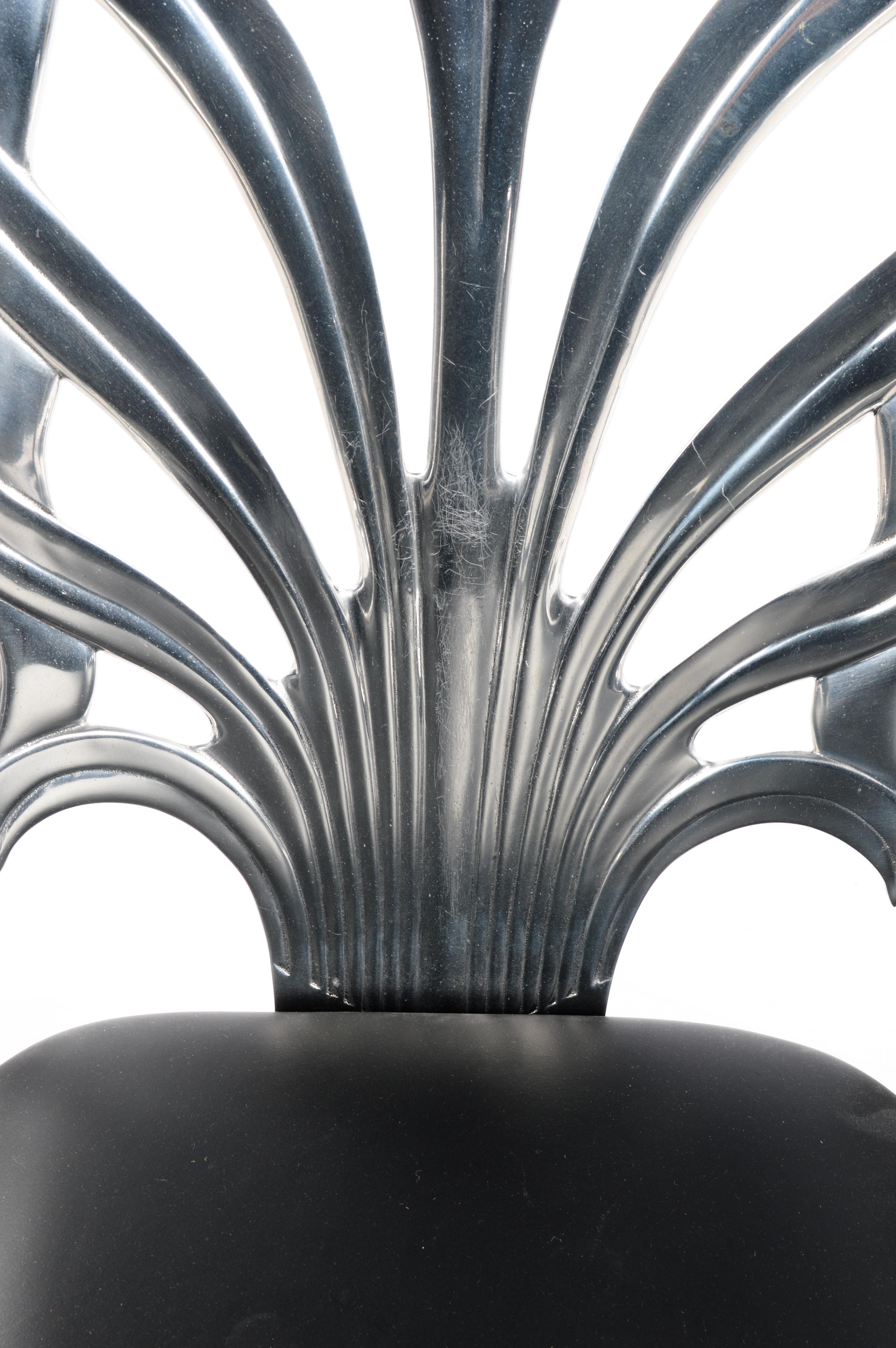 Contemporary Metal Chair With Decorative Gazelle Side Panels EBTH